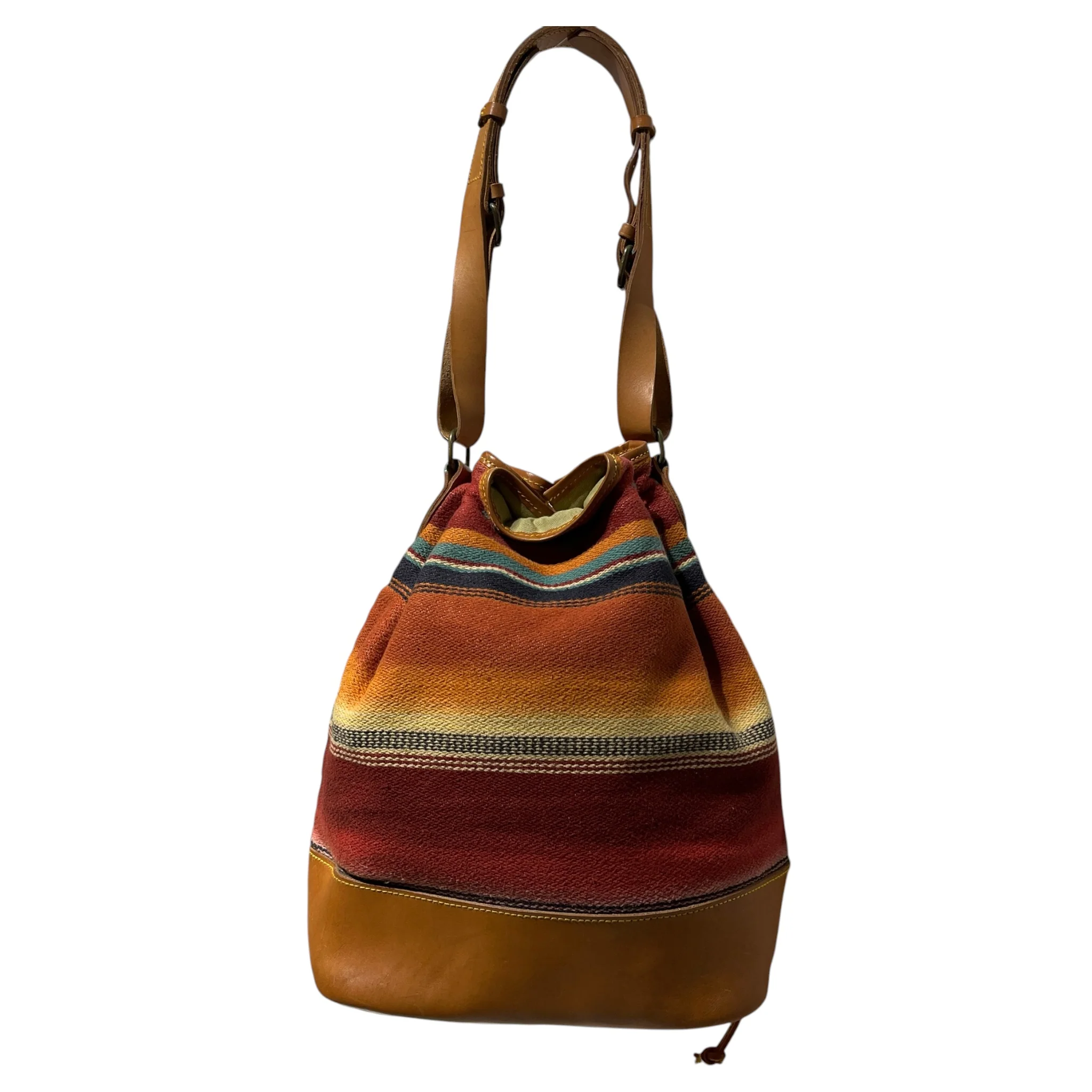 RALPH LAUREN/Cross Body Bag/Stripe/Leather/MLT/CHIMAYO BLANKET