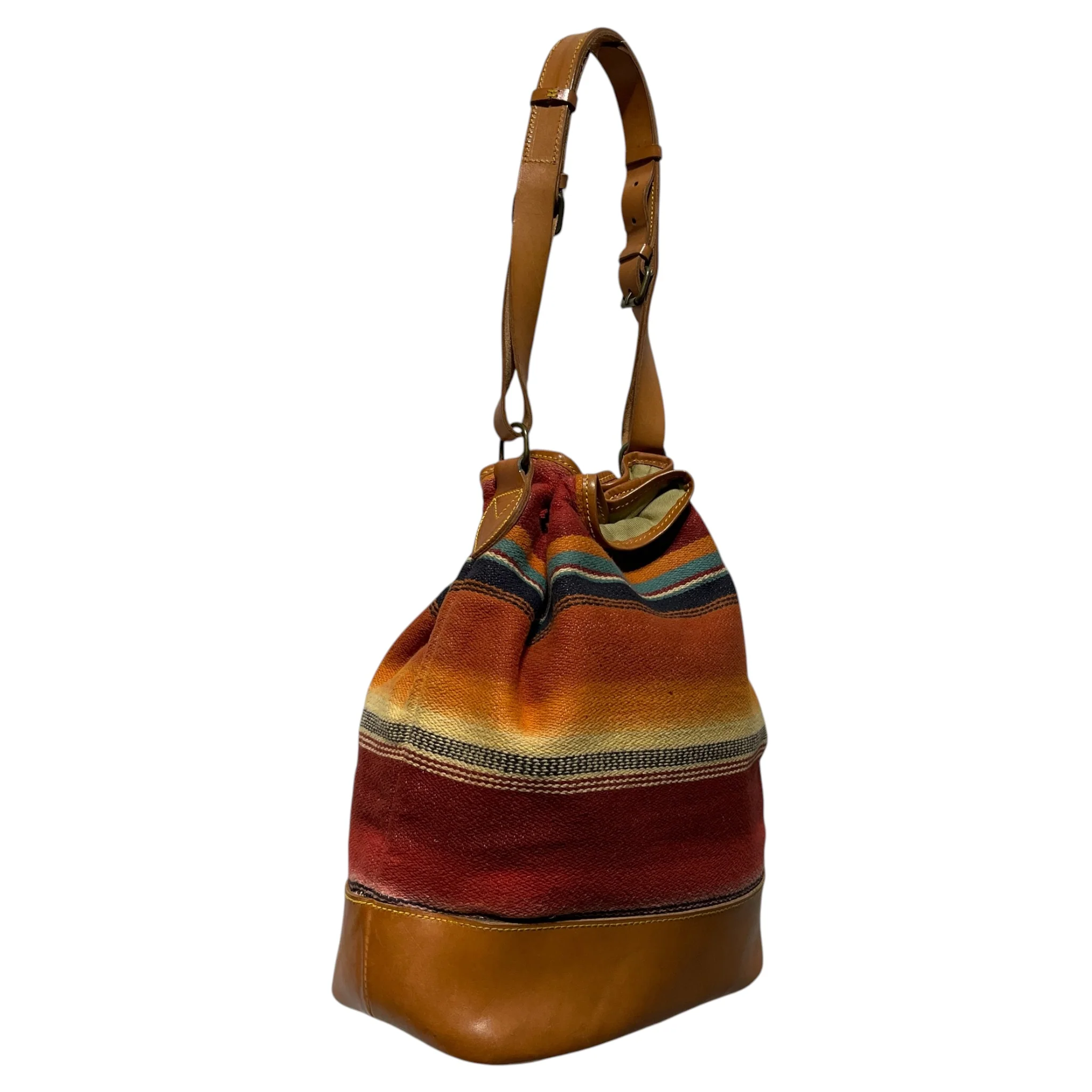 RALPH LAUREN/Cross Body Bag/Stripe/Leather/MLT/CHIMAYO BLANKET