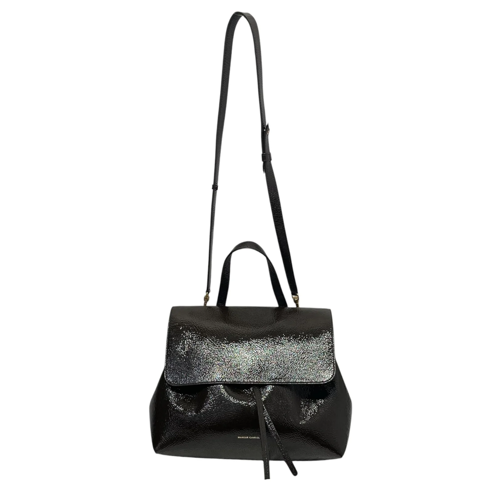 Mansur Gavriel/Cross Body Bag/Leather/BRW/PATENT LEATHER SATCHEL