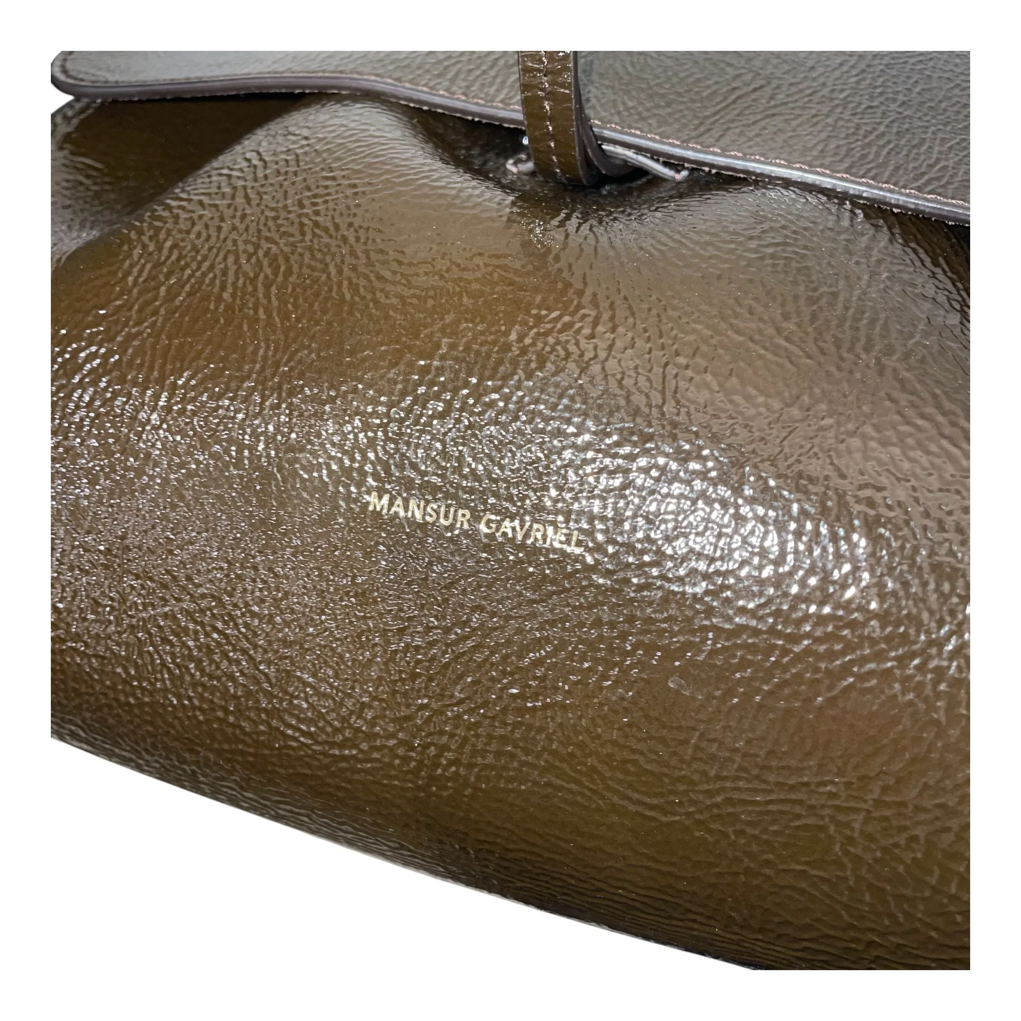 Mansur Gavriel/Cross Body Bag/Leather/BRW/PATENT LEATHER SATCHEL