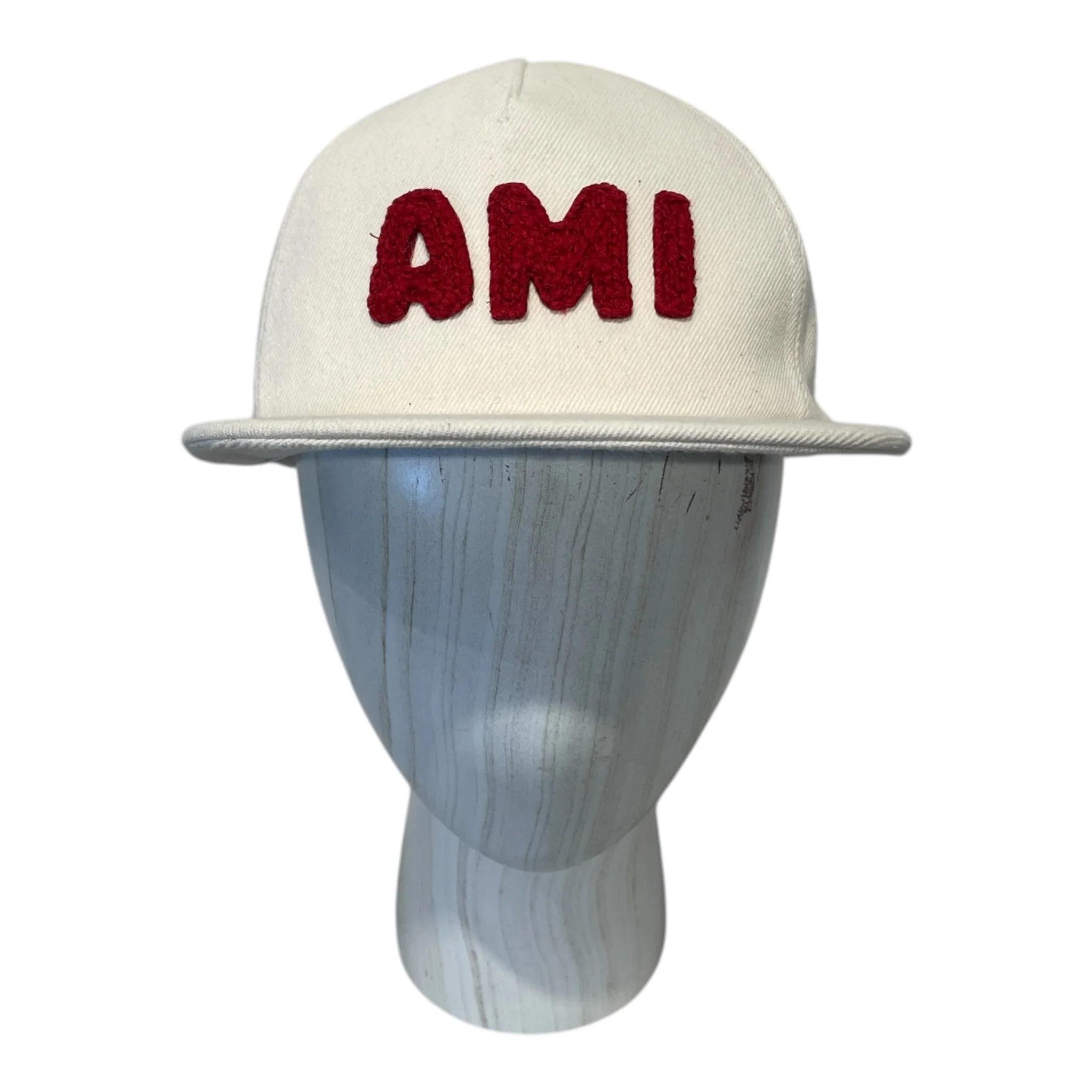 ami alexandre mattiussi/Cap/Cotton/CRM/FUZZY RED AMI LOGO