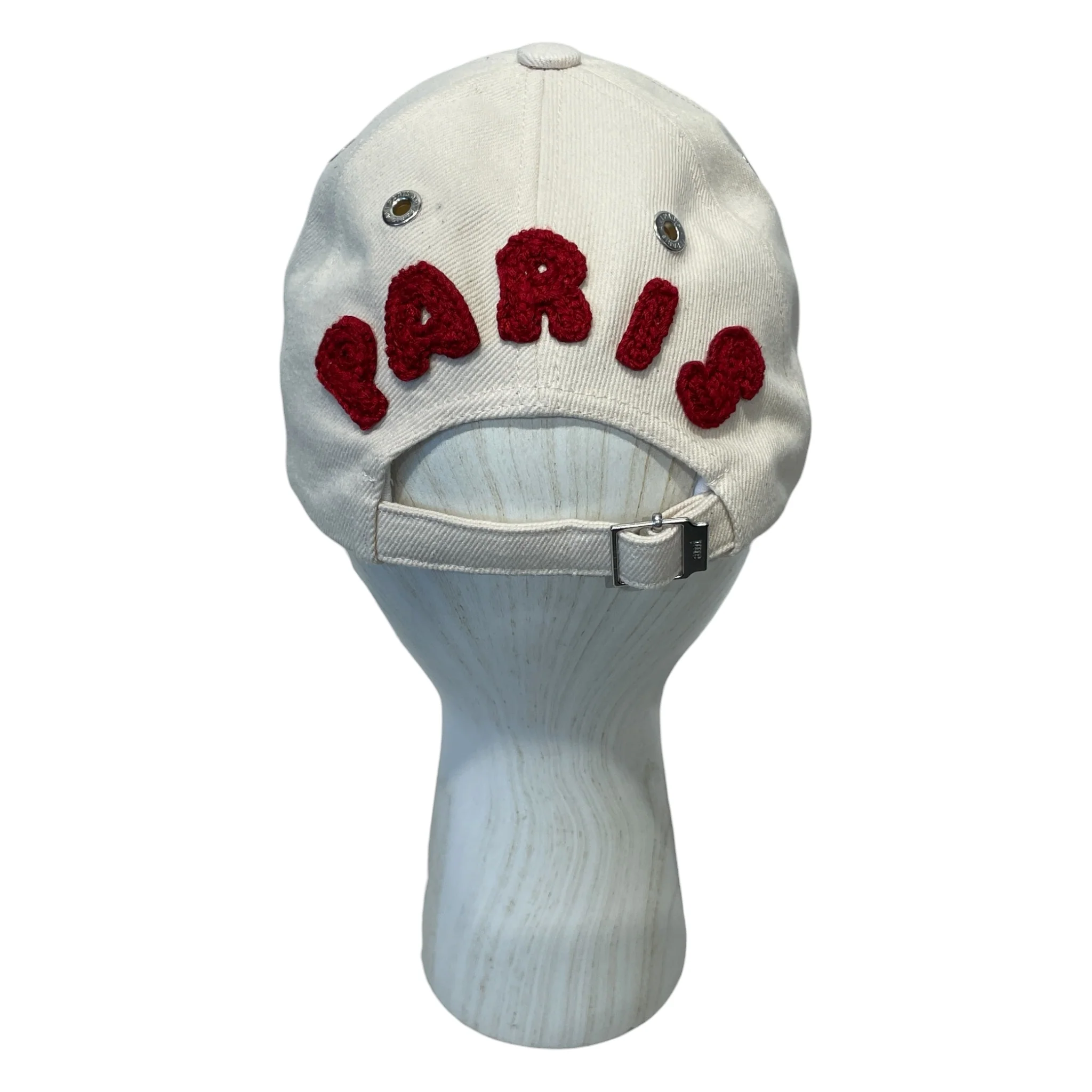 ami alexandre mattiussi/Cap/Cotton/CRM/FUZZY RED AMI LOGO