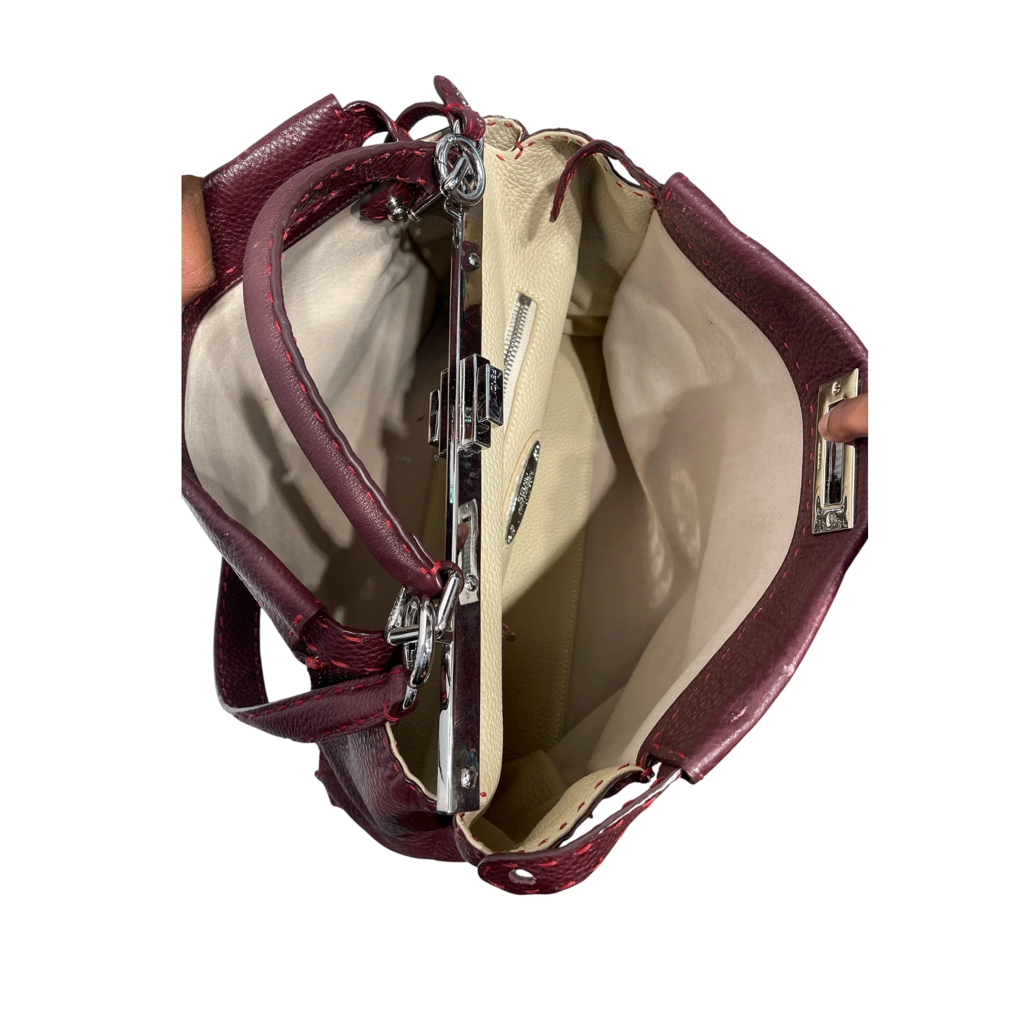 FENDI/Hand Bag/Leather/BRD/peekaboo