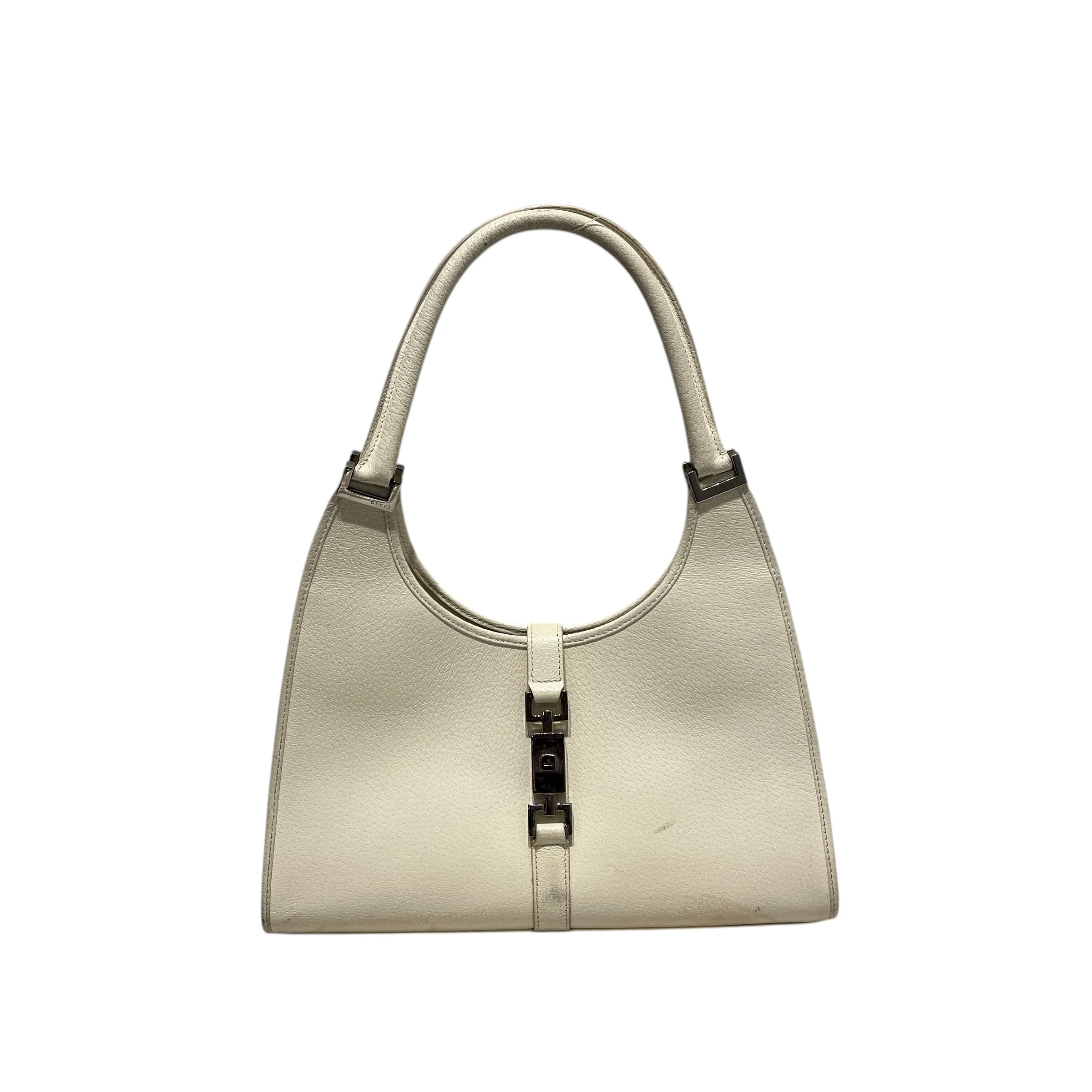 GUCCI/Hand Bag/Leather/WHT/jackie vintage
