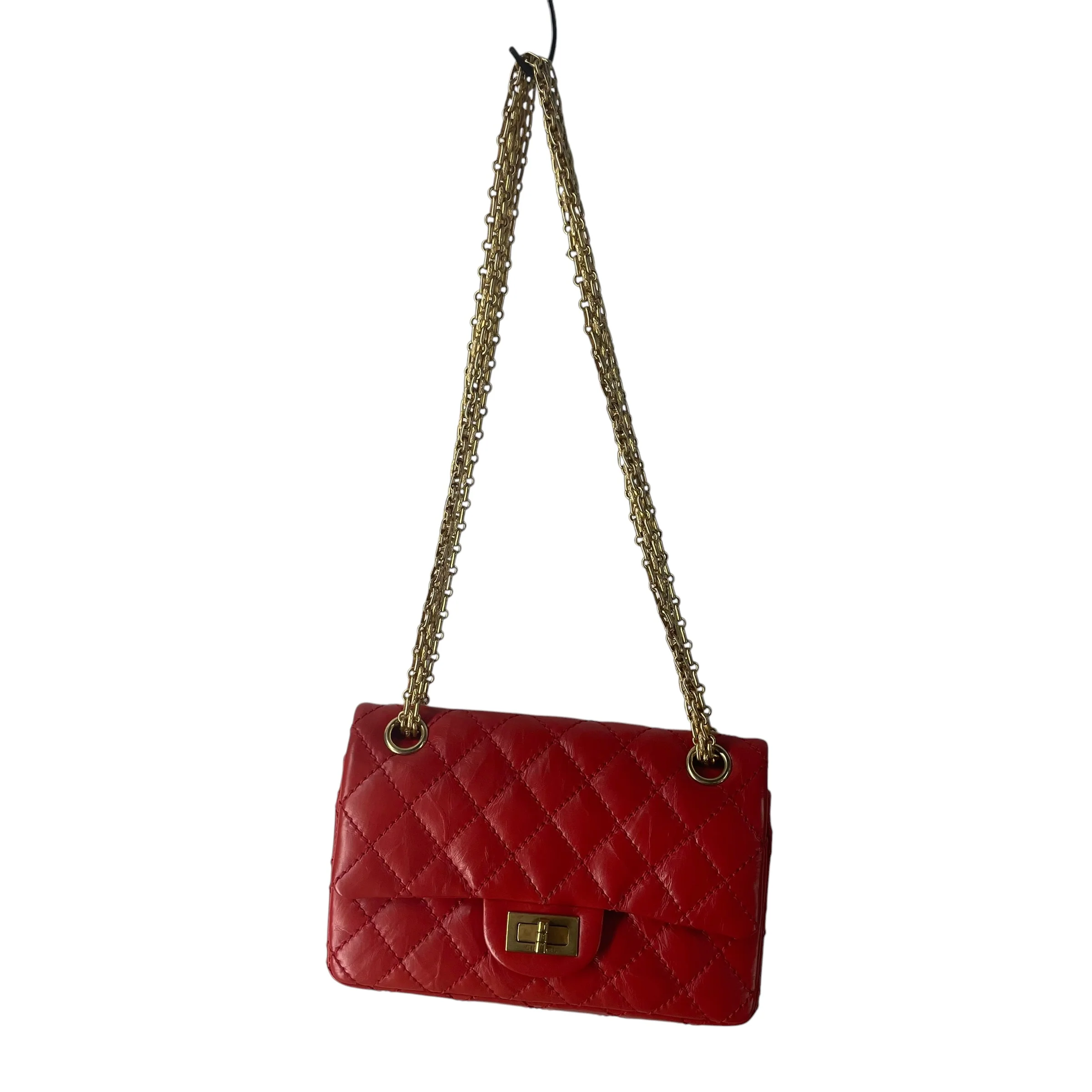 CHANEL/Hand Bag/Leather/RED/23536671 2.55 MINI FLAP BAG