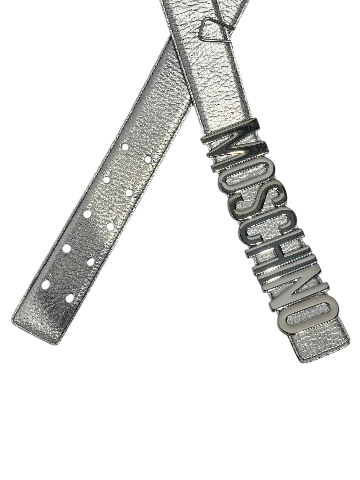 MOSCHINO/Belt/Leather/SLV/SIL LOGO BELT, 40
