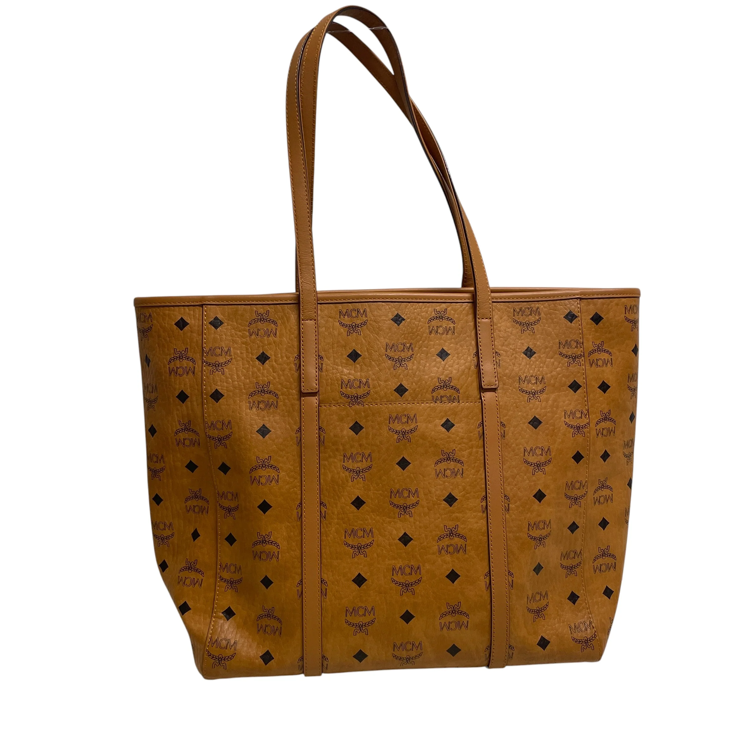 MCM/Tote Bag/Monogram/Leather/CML/BLK MNOGRM/ GLD HARDWARE/ TOTE