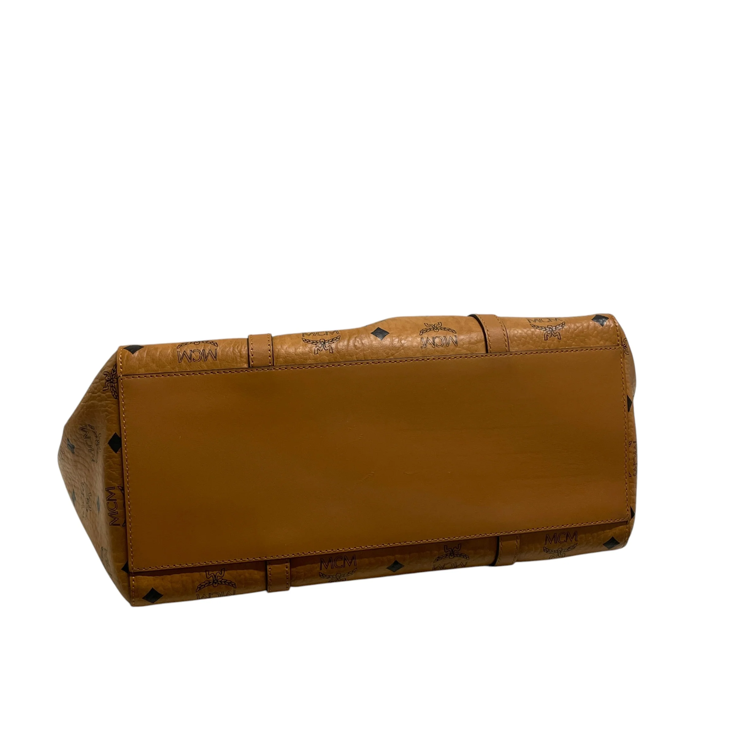 MCM/Tote Bag/Monogram/Leather/CML/BLK MNOGRM/ GLD HARDWARE/ TOTE