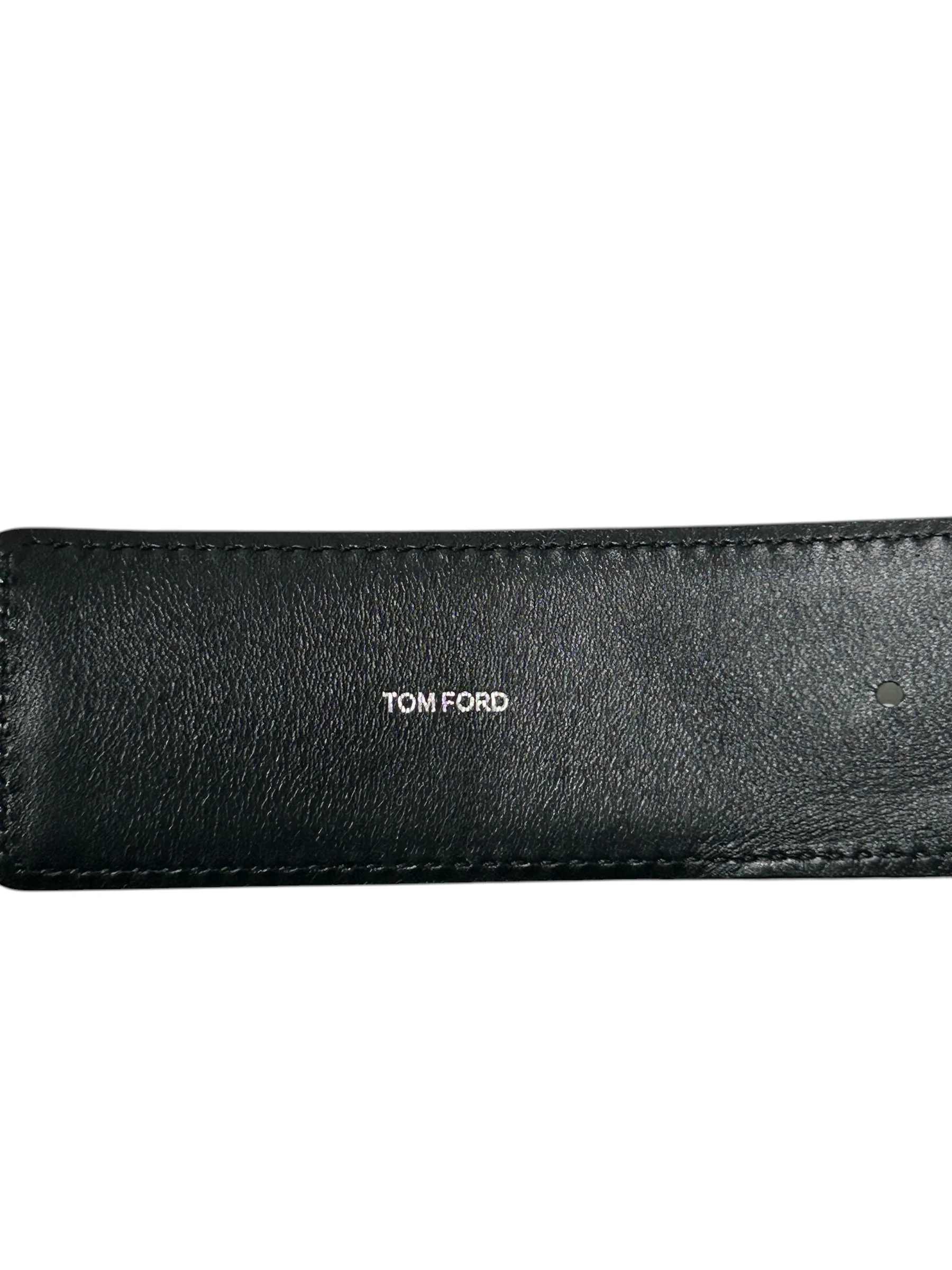 TOM FORD/Belt/Suede/BLK/SUEDE SILVER T BUCKLE