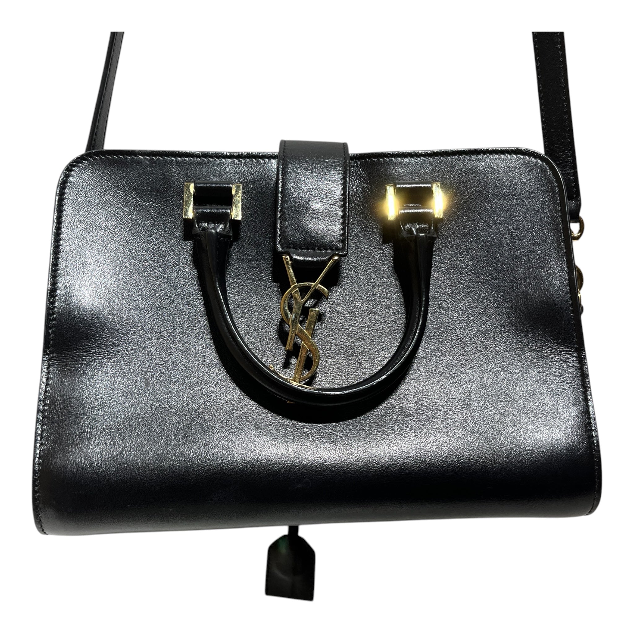 YVES SAINT LAURENT/Hand Bag/Leather/BLK/TOP HANDLE BABY BAG