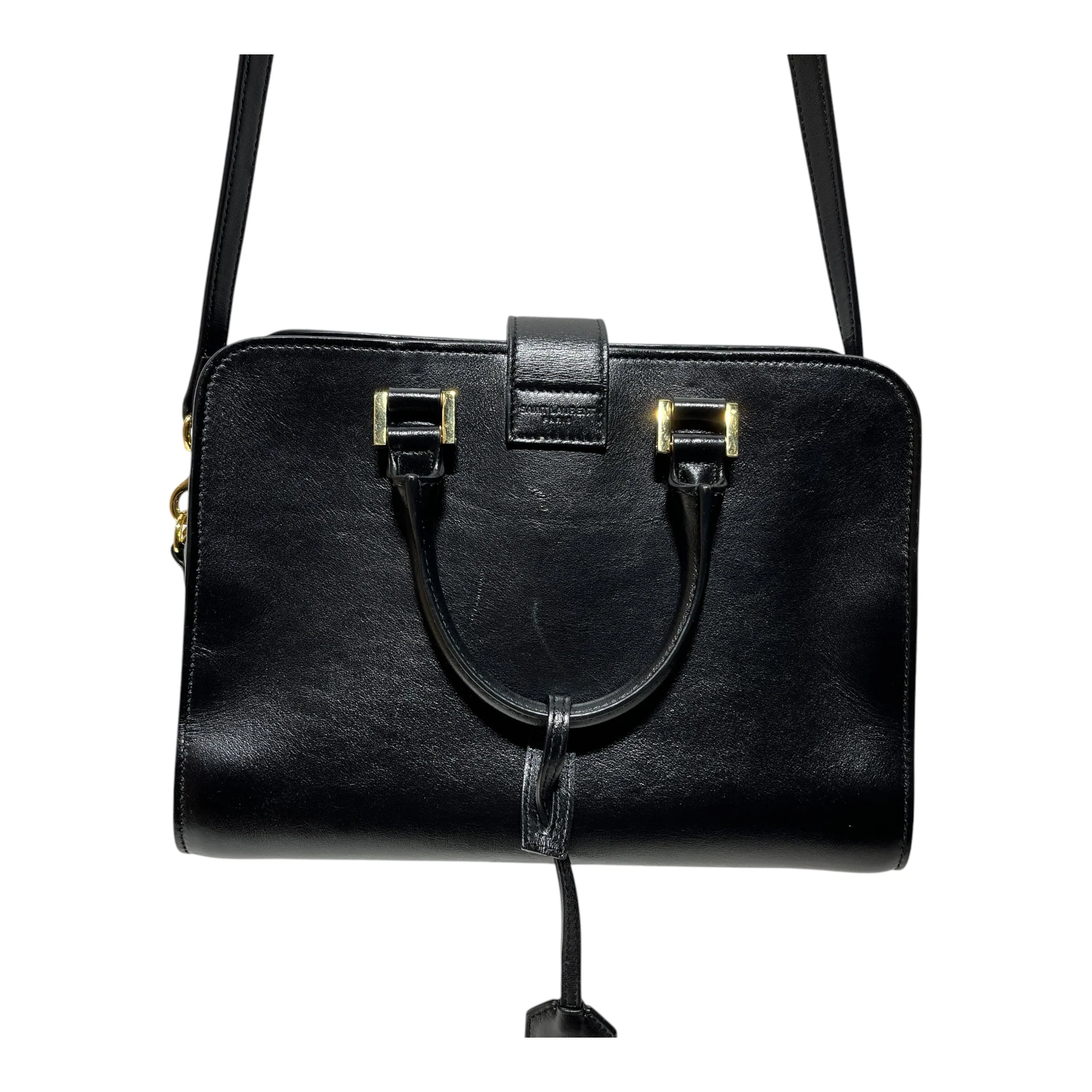 YVES SAINT LAURENT/Hand Bag/Leather/BLK/TOP HANDLE BABY BAG