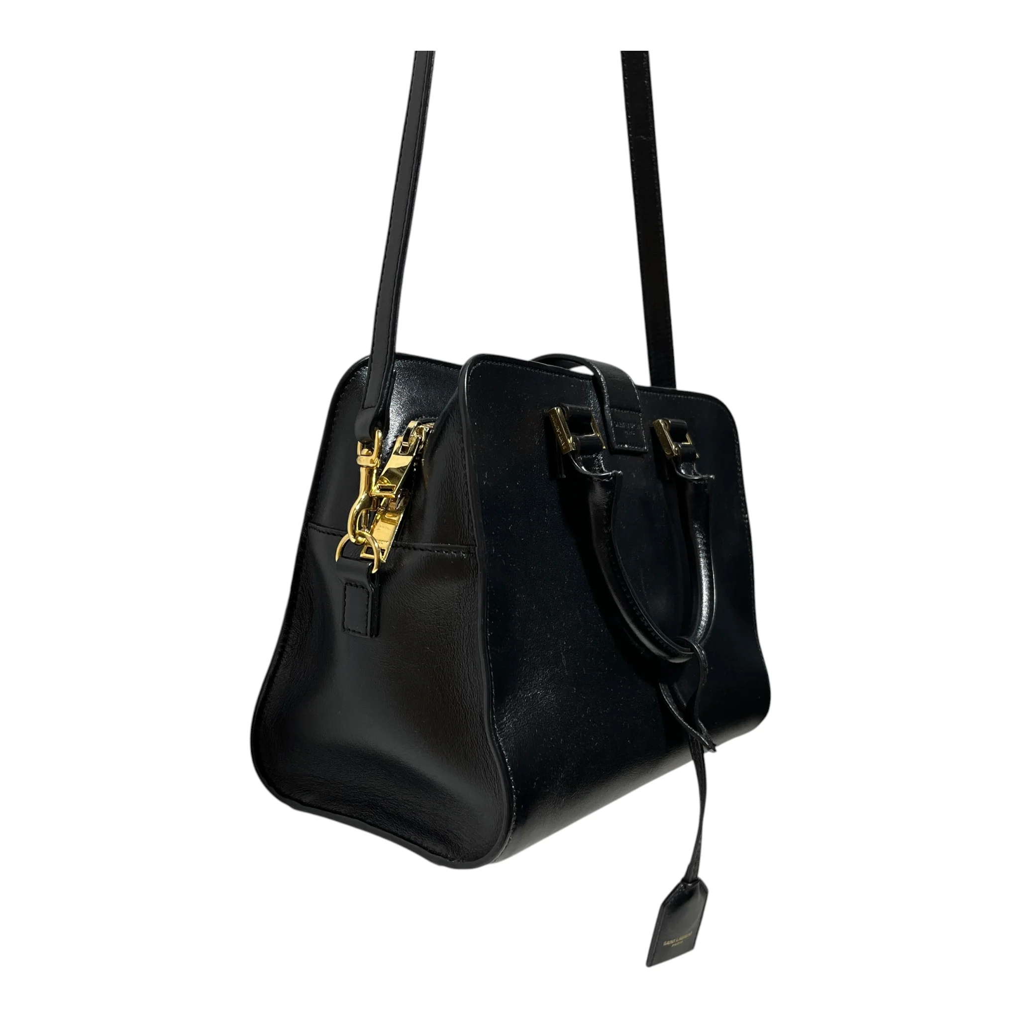YVES SAINT LAURENT/Hand Bag/Leather/BLK/TOP HANDLE BABY BAG