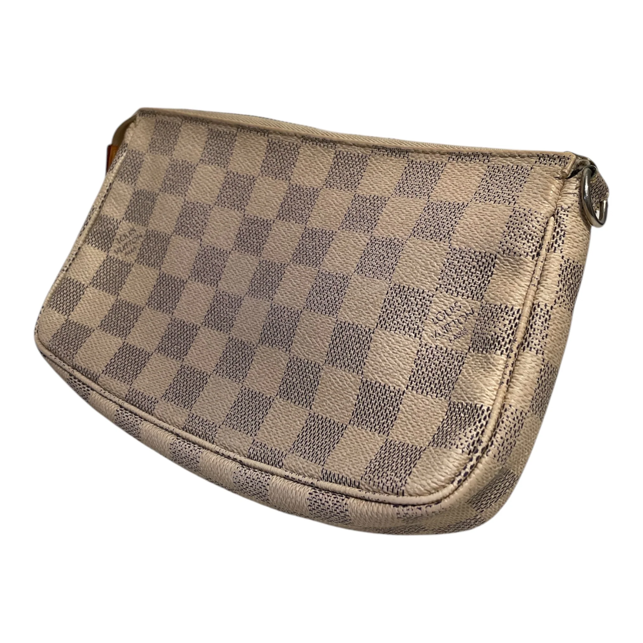 LOUIS VUITTON/Pouch/Monogram/Leather/WHT/Damier Azur Pochette