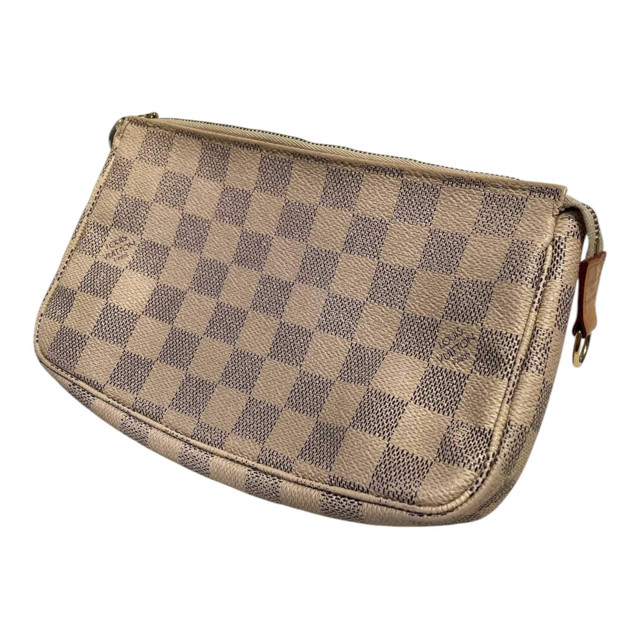LOUIS VUITTON/Pouch/Monogram/Leather/WHT/Damier Azur Pochette