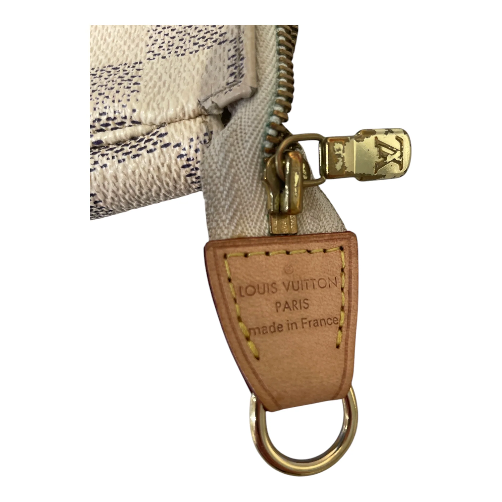LOUIS VUITTON/Pouch/Monogram/Leather/WHT/Damier Azur Pochette