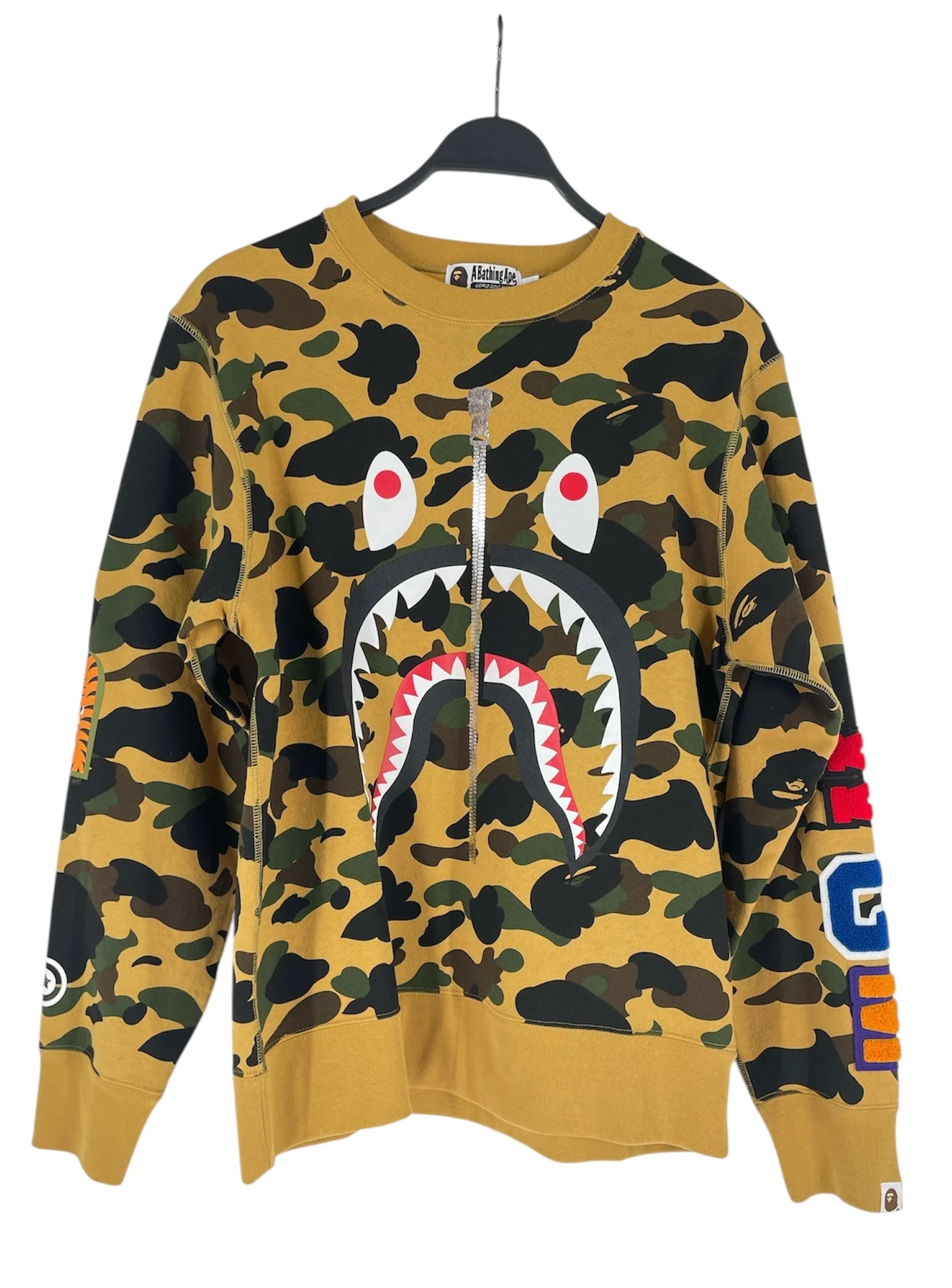 A BATHING APE/Sweater/M/Camouflage/Cotton/CML/ZIPPER GRAPHIC