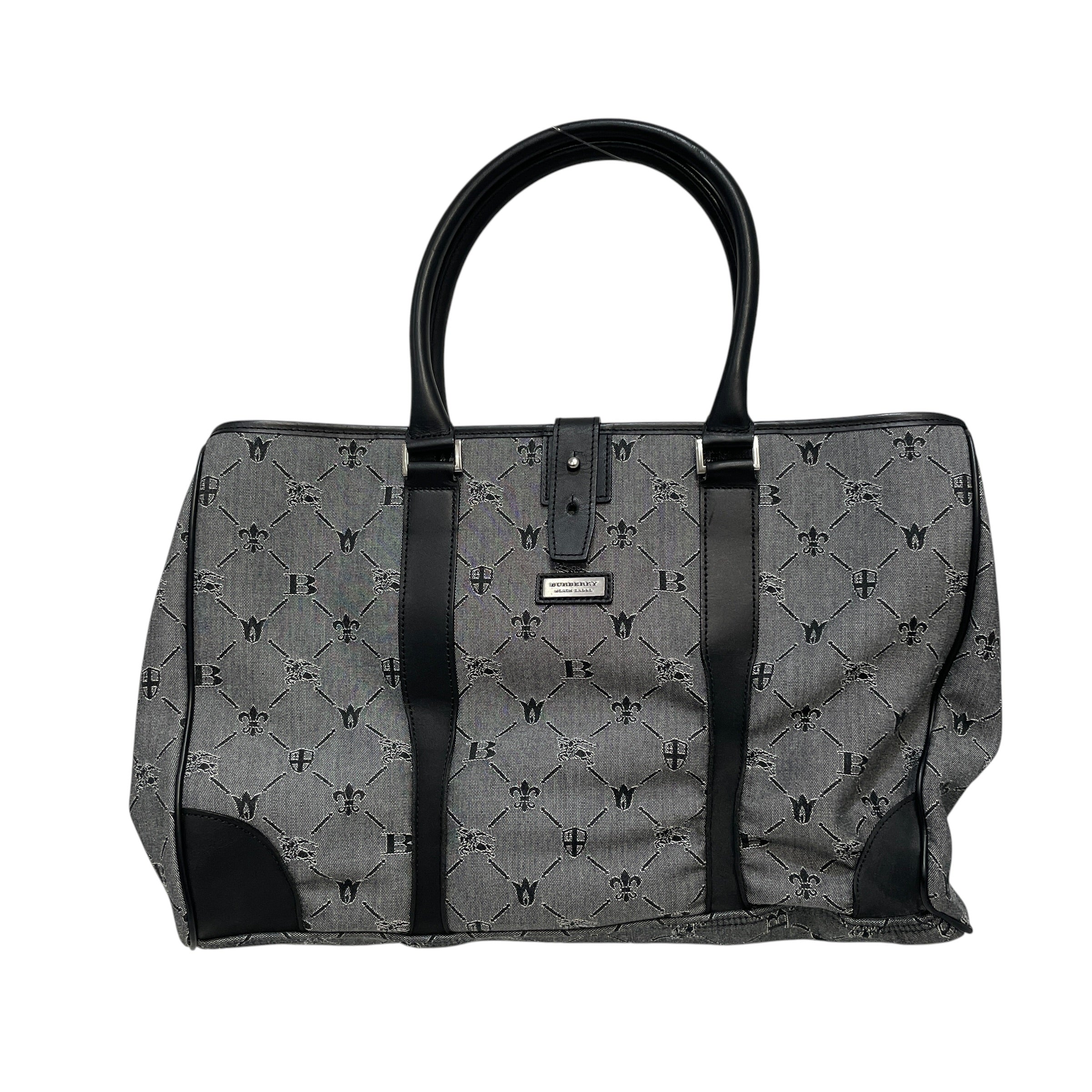 BURBERRY BLACK LABEL/Tote Bag/All Over Print/Cotton/GRY/Japan Exclusive Printed Tote