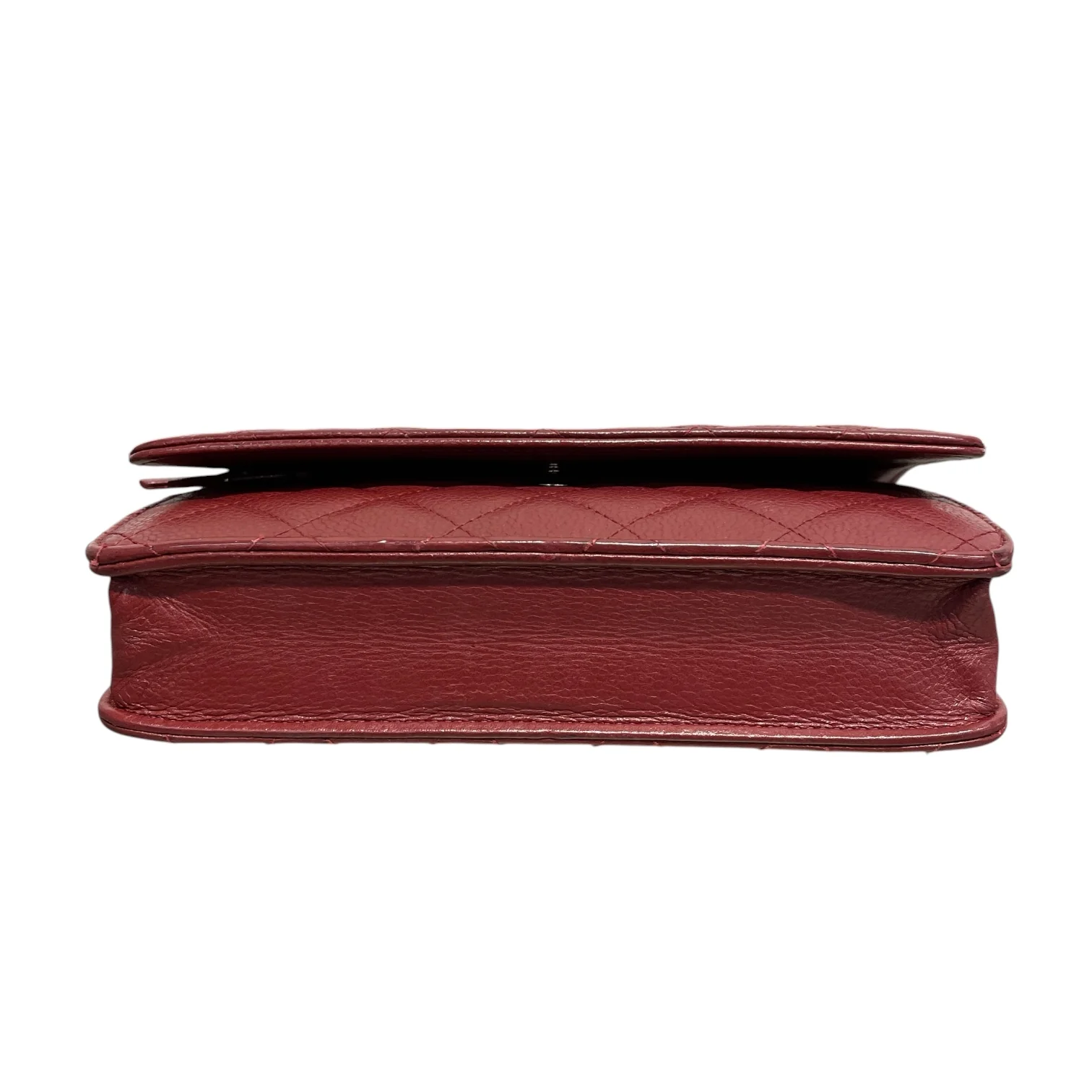 CHANEL/Cross Body Bag/Leather/BRD/caviar leather wallet on chain