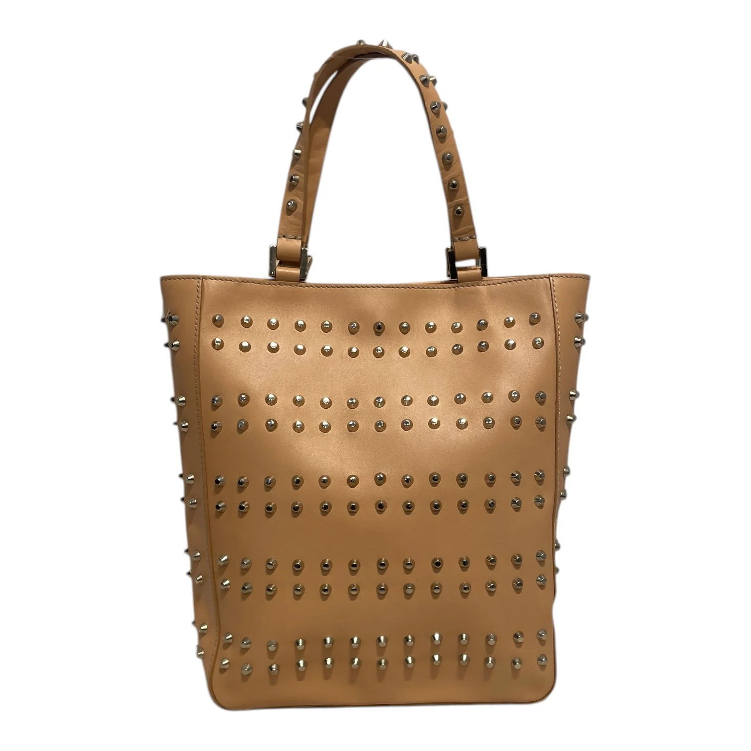 FENDI/Tote Bag/Leather/BEG/studded/2000s