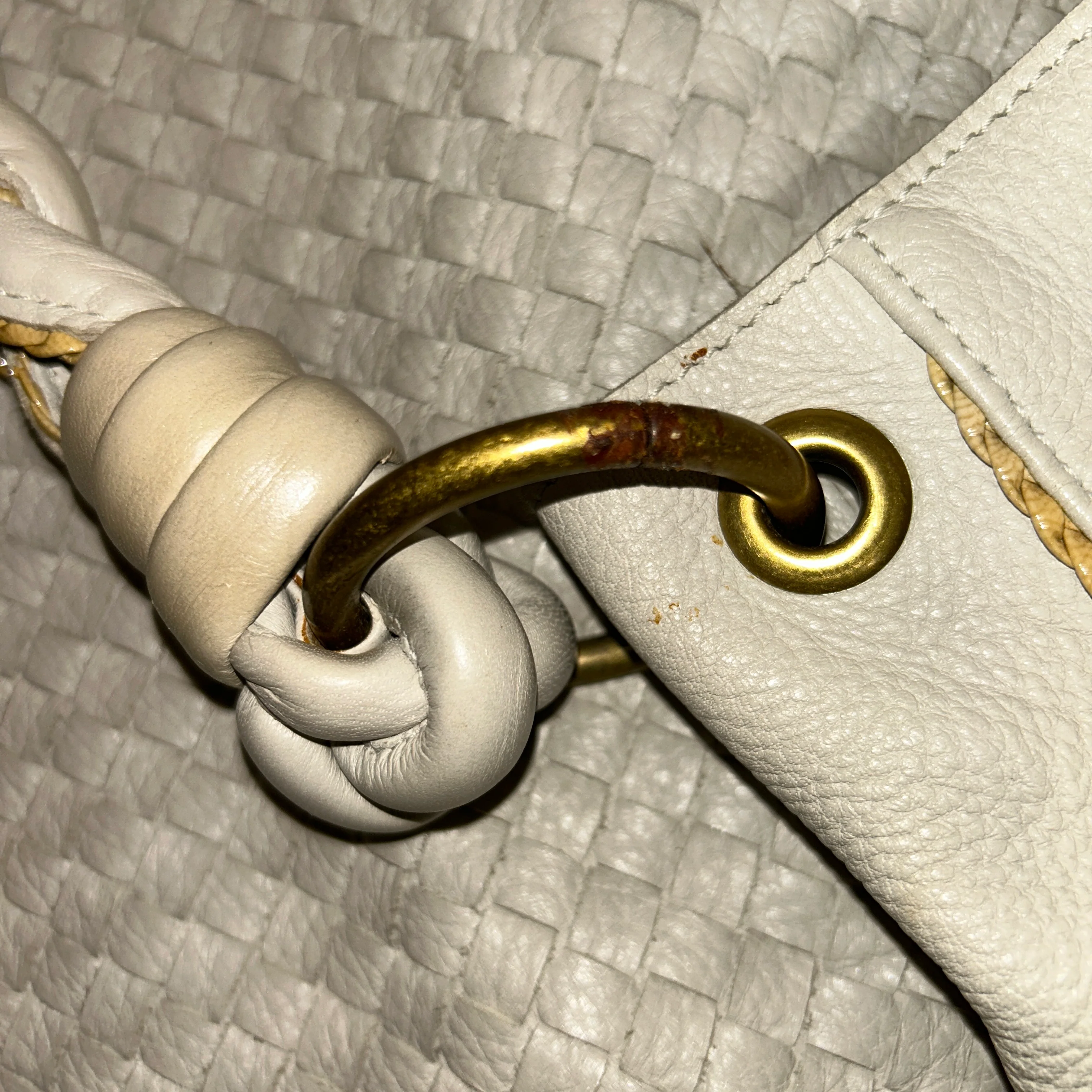 BOTTEGA VENETA/Tote Bag/Leather/CRM/Intrecciato Hobo Shoulder Bag