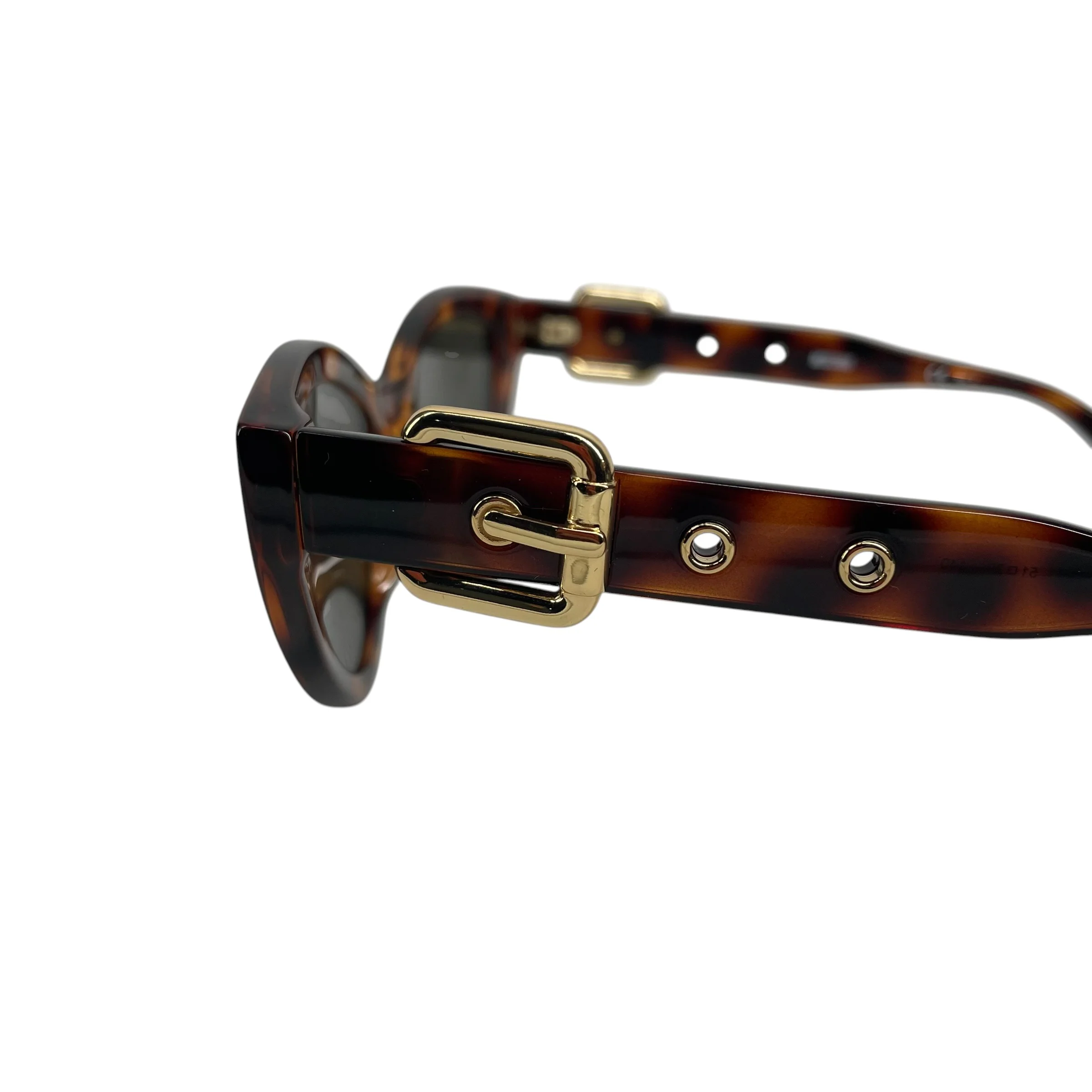 MOSCHINO/Sunglasses/All Over Print/Tortoiseshell Pattern/BRW/Oval/GOLD BELT BUCKLE ON ARMS
