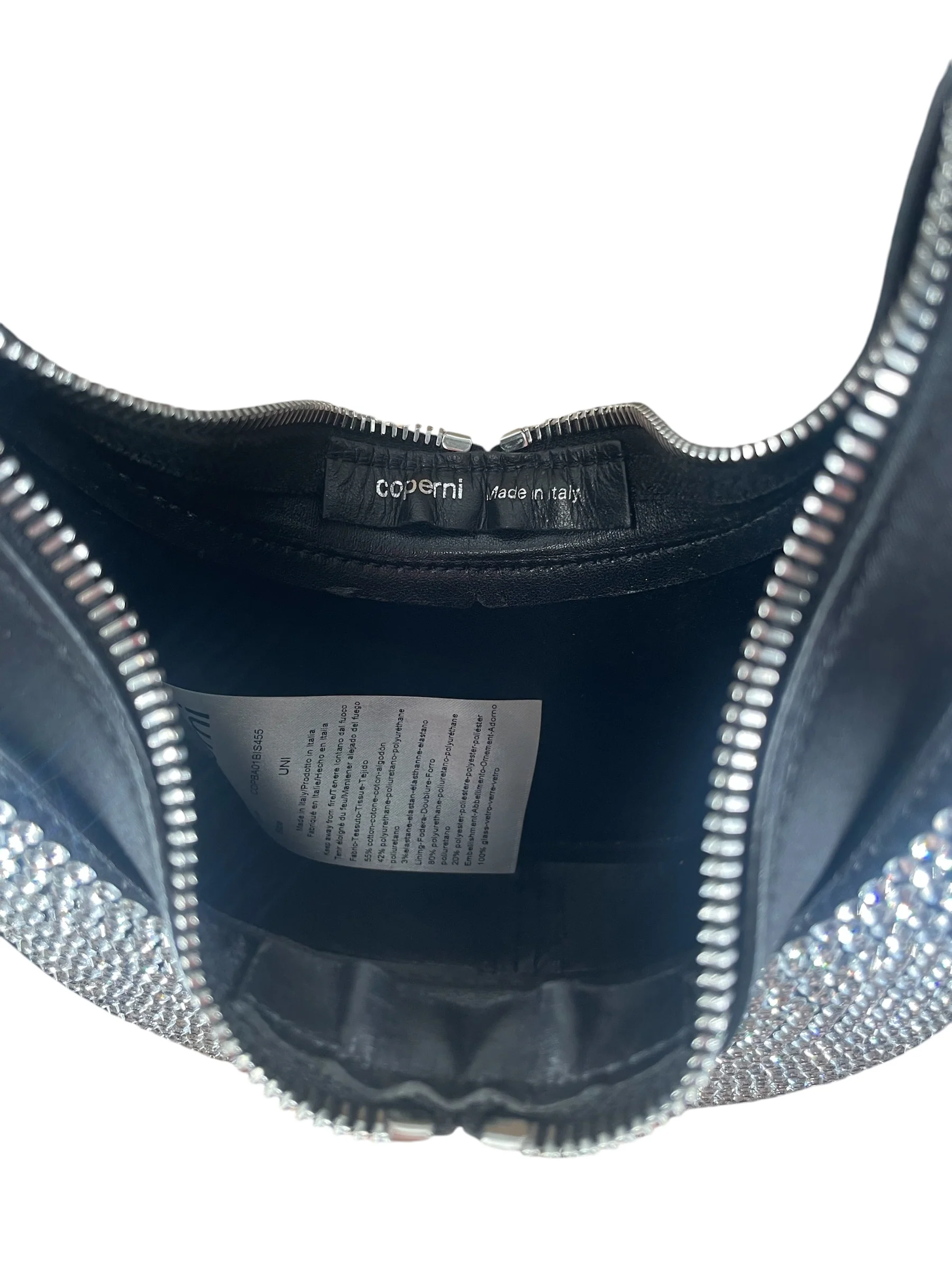 Coperni/Hand Bag/All Over Print/Leather/BLK/CRYSTAL EMBELLISHED MINI BAG