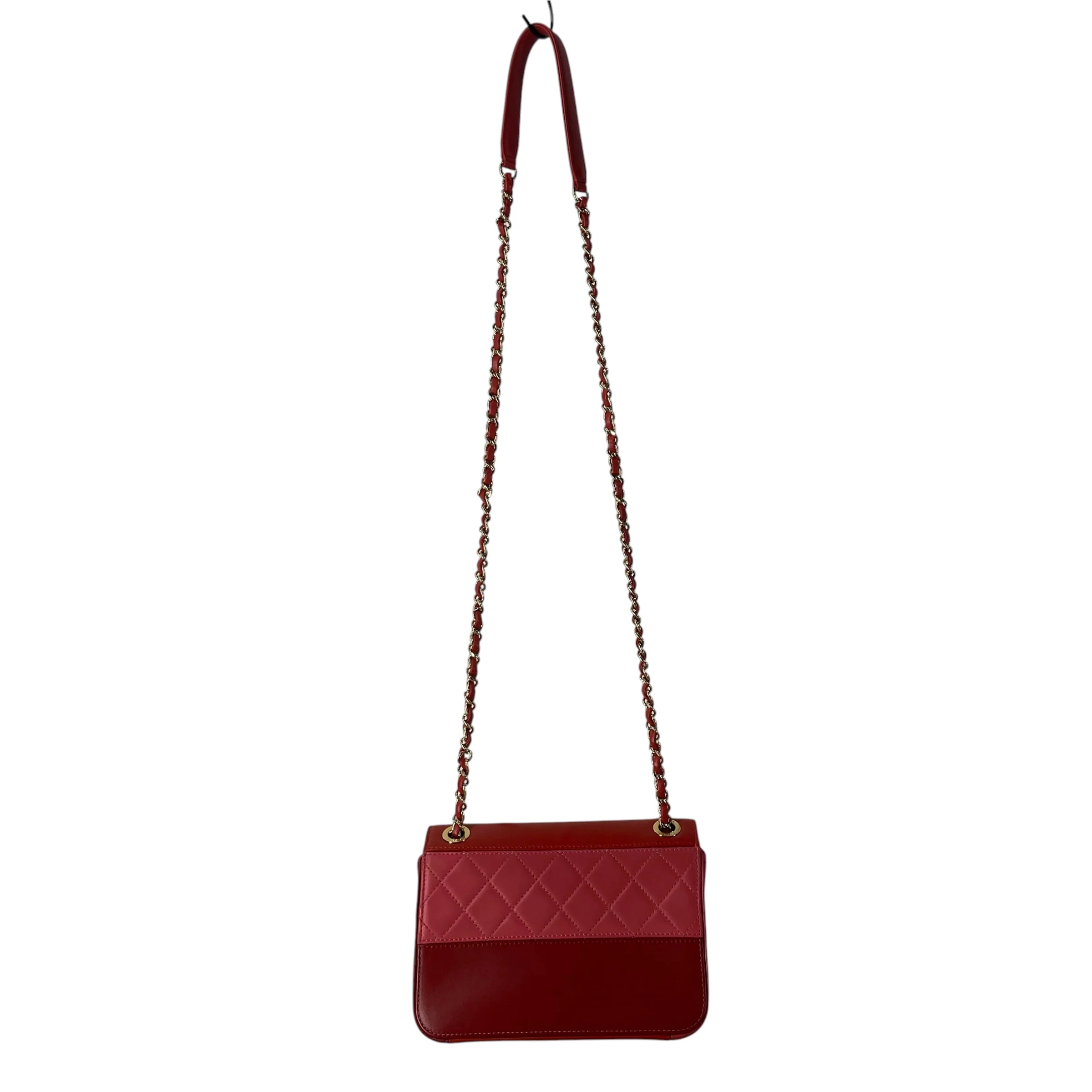 CHANEL/Cross Body Bag/Lambskin/RED/TRI COLOR LAMBSKIN QUILTED