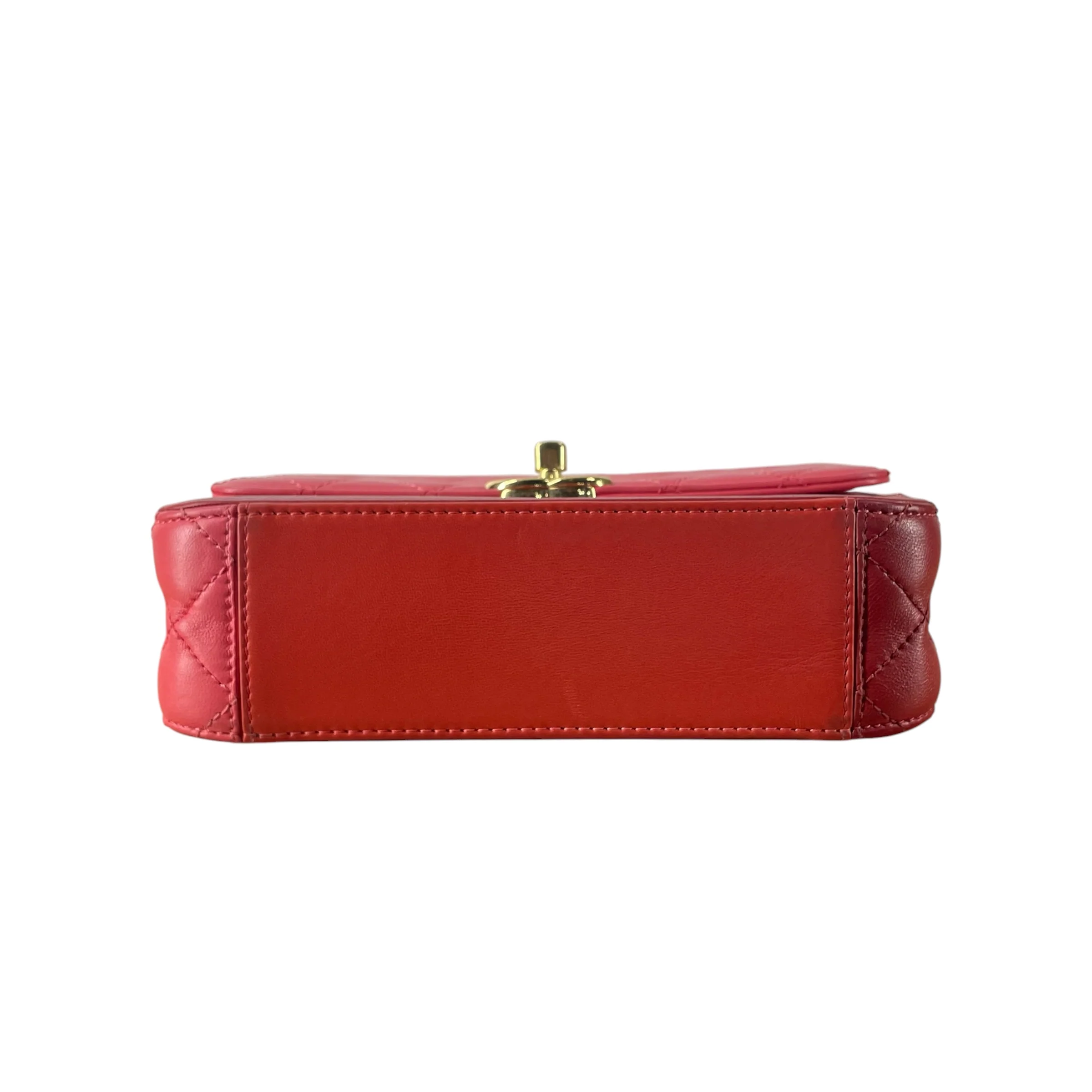 CHANEL/Cross Body Bag/Lambskin/RED/TRI COLOR LAMBSKIN QUILTED