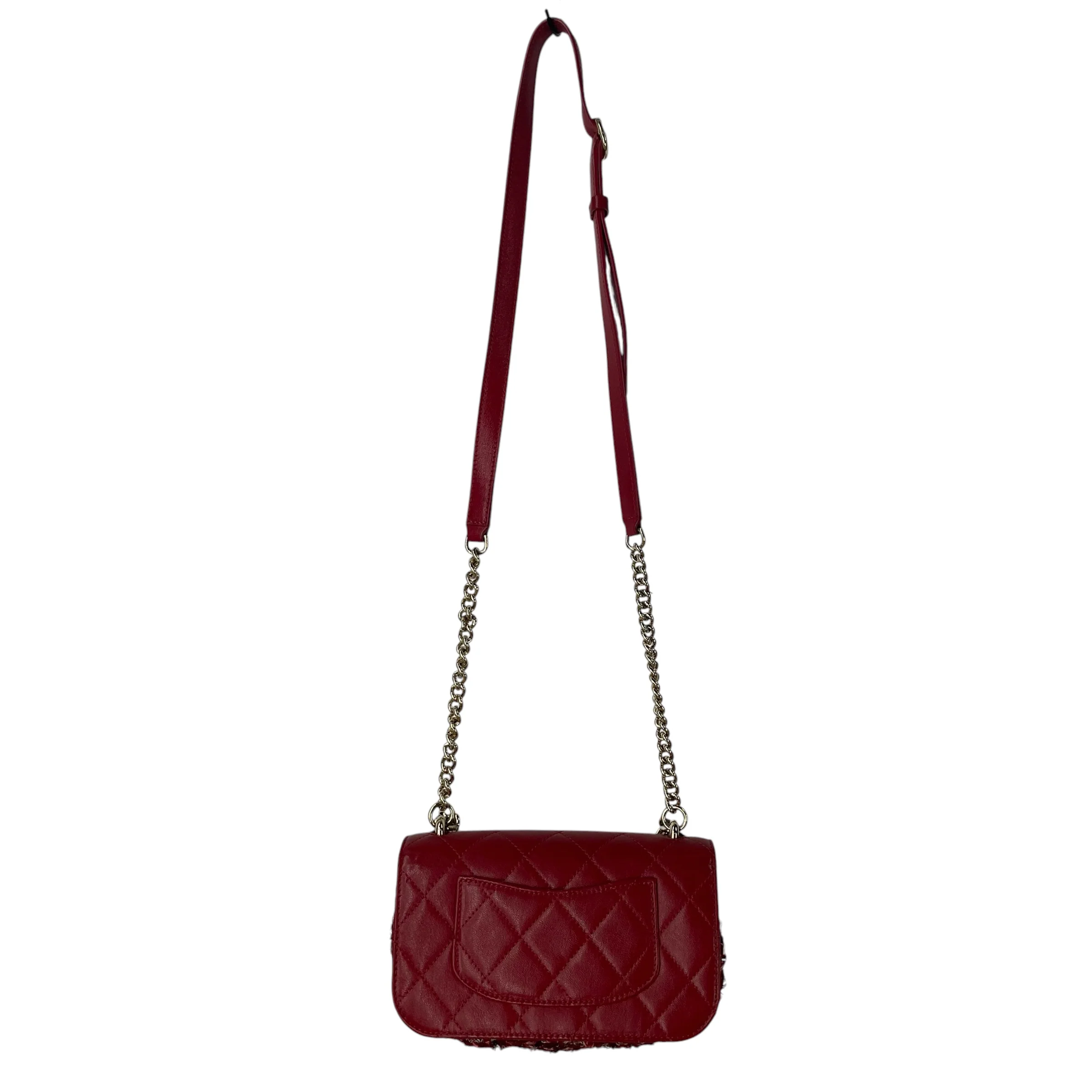 CHANEL/Cross Body Bag/All Over Print/Leather/RED/TWEED LEATHER TIMELESS/CLASSIQ