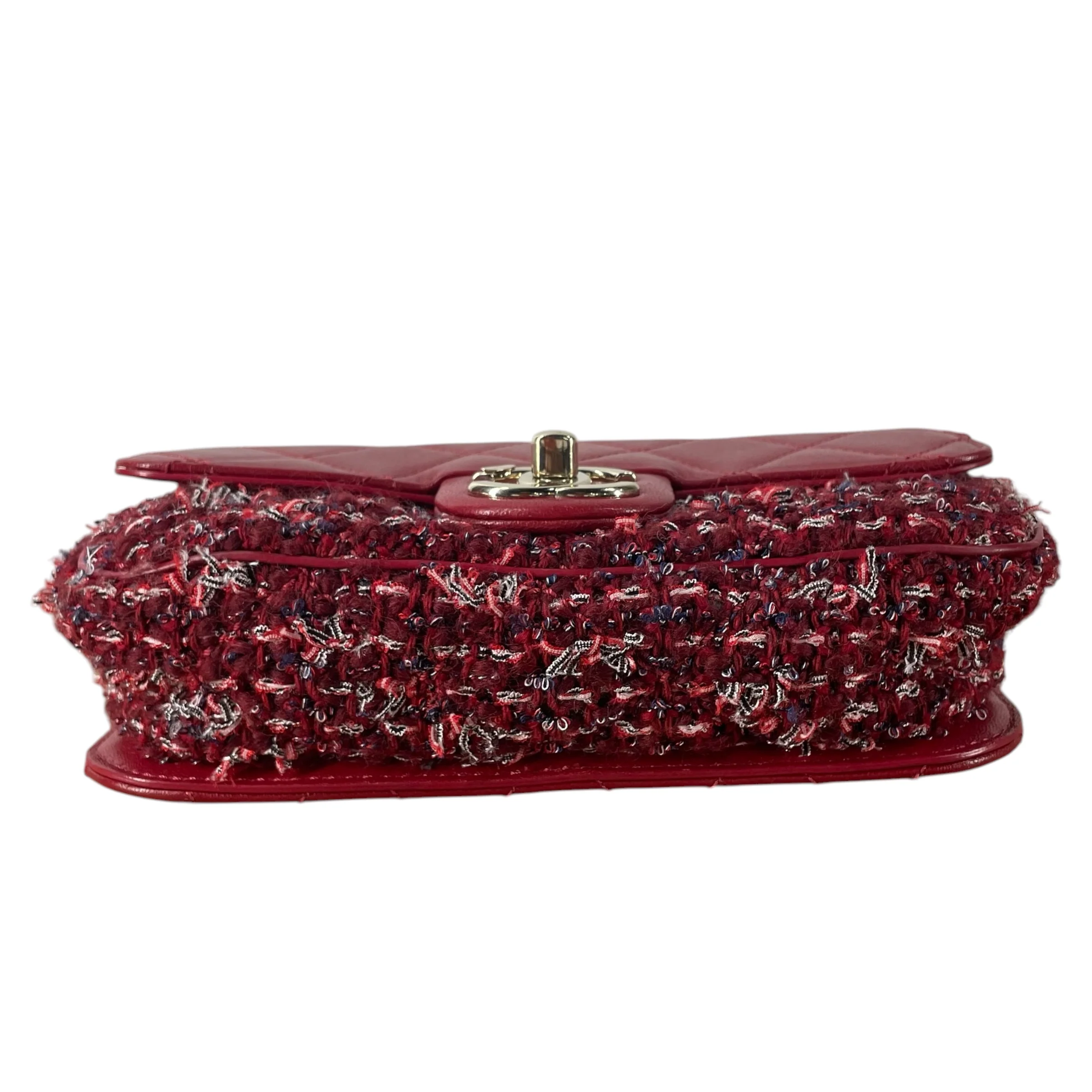 CHANEL/Cross Body Bag/All Over Print/Leather/RED/TWEED LEATHER TIMELESS/CLASSIQ