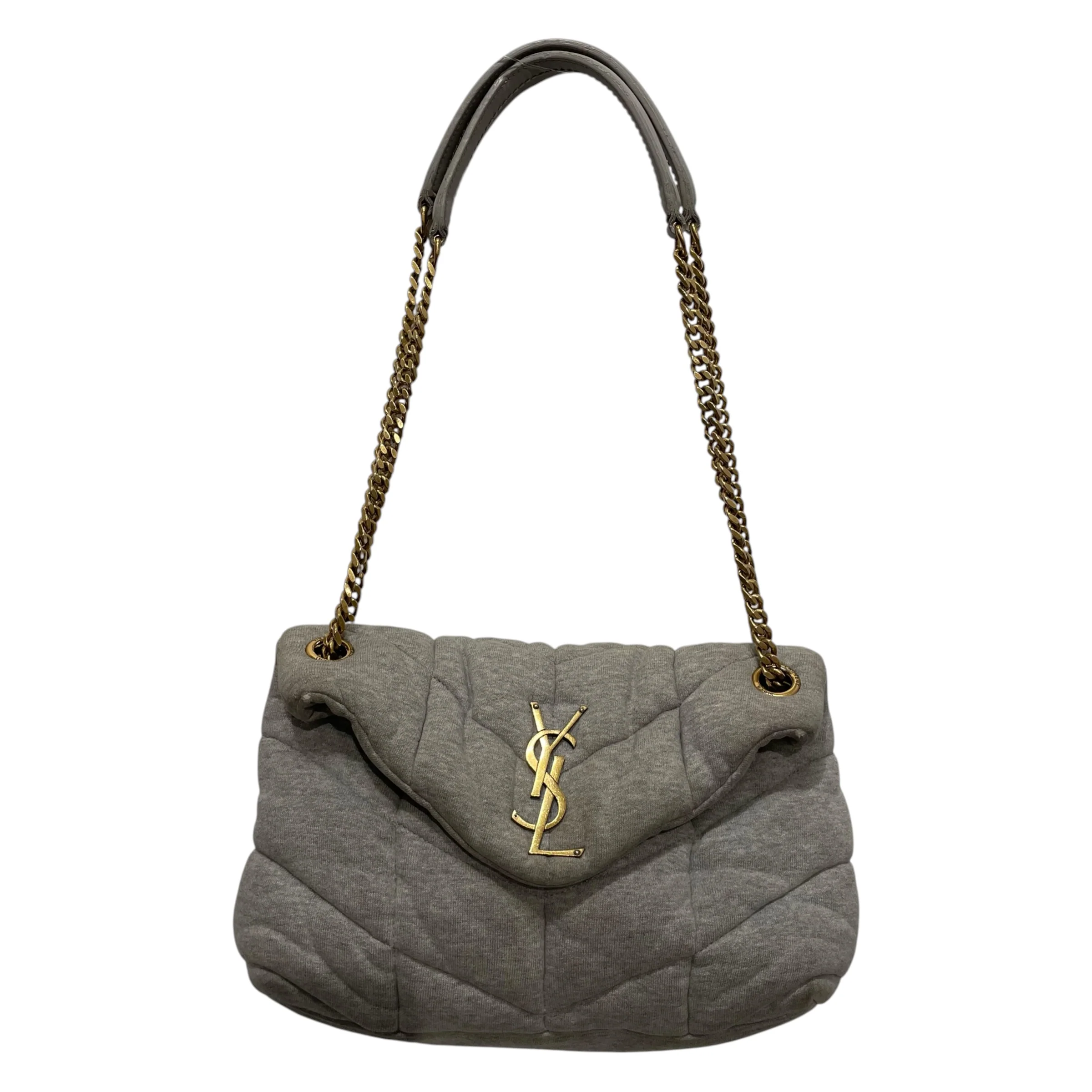 YVES SAINT LAURENT/Cross Body Bag/Cotton/GRY/LOULOU PUFFER