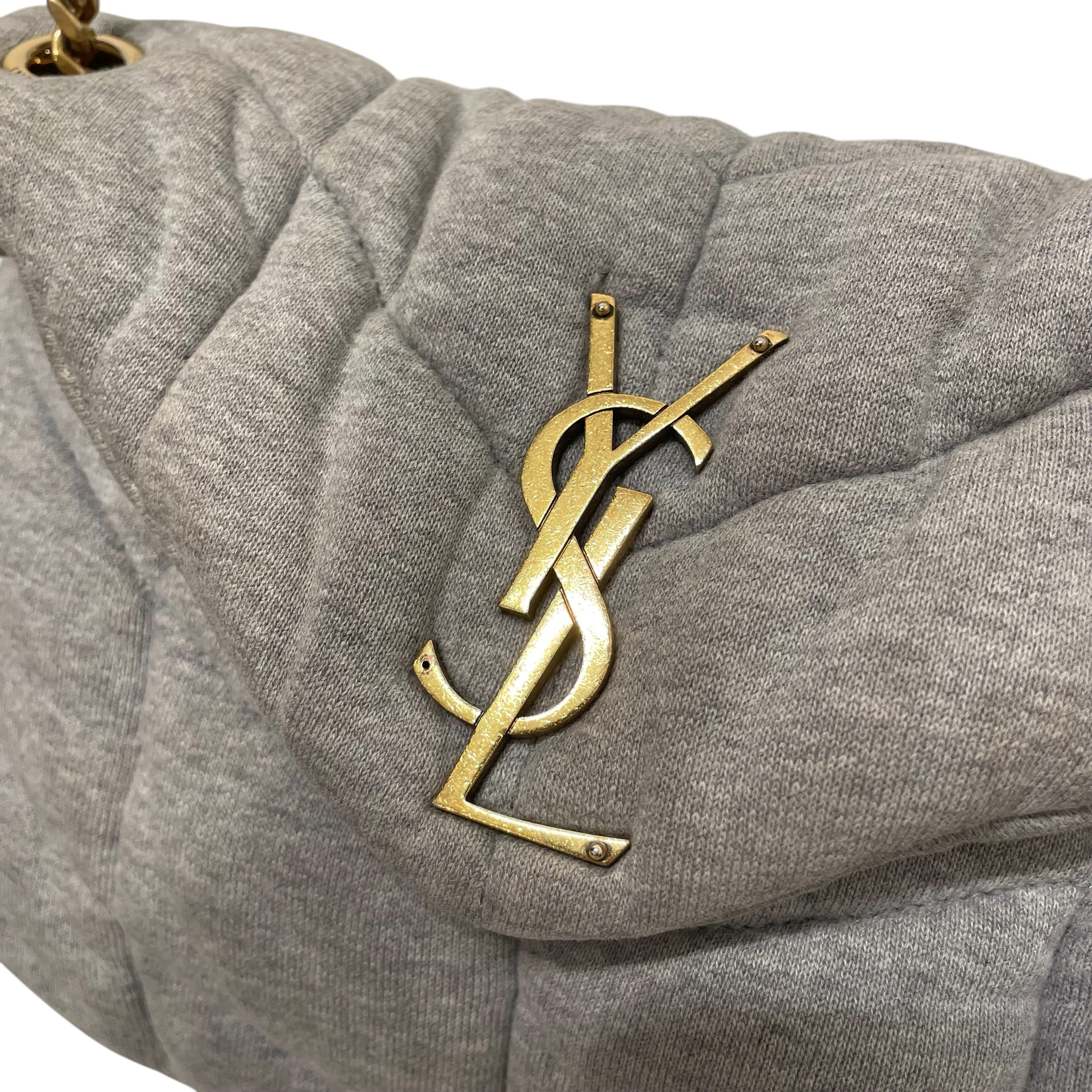 YVES SAINT LAURENT/Cross Body Bag/Cotton/GRY/LOULOU PUFFER