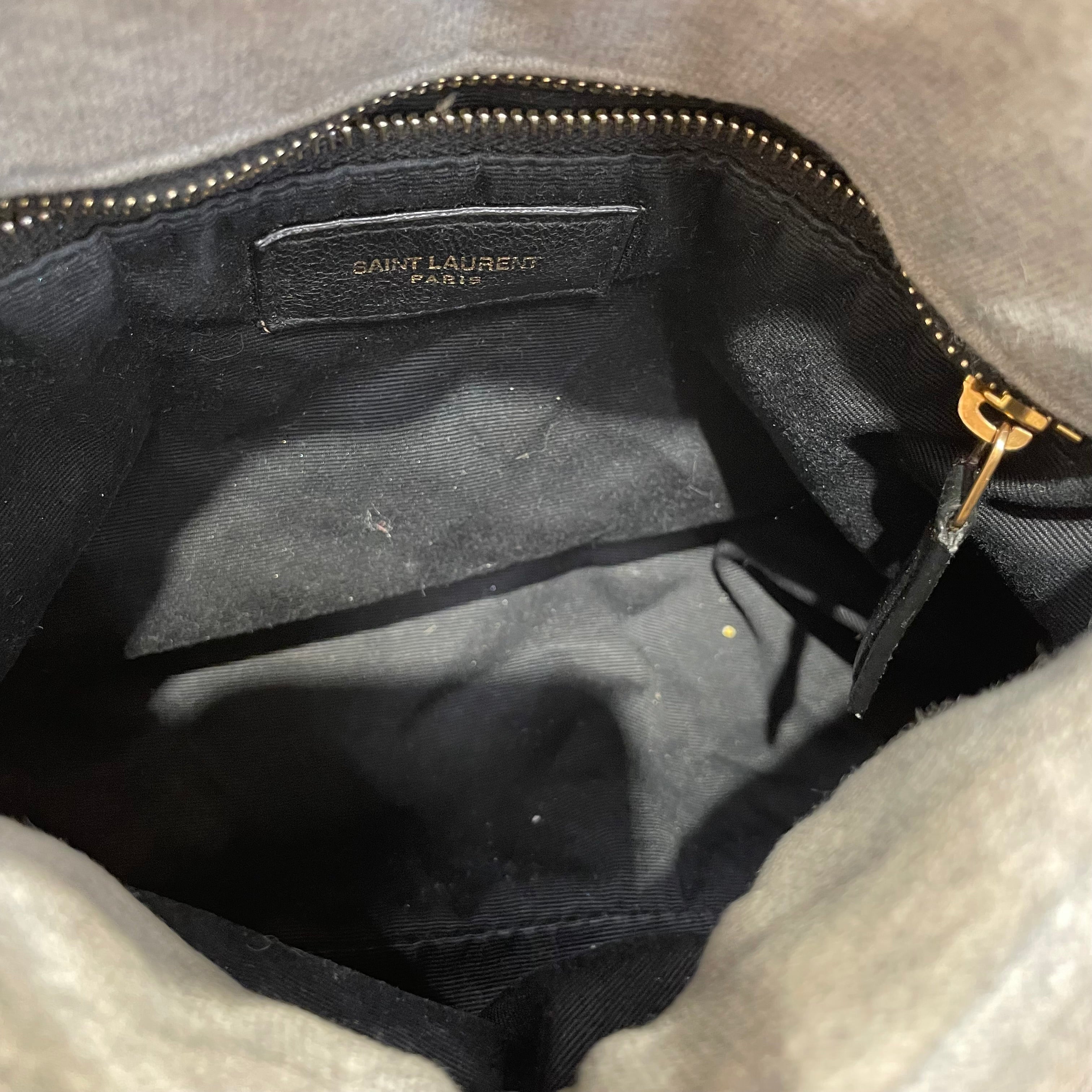 YVES SAINT LAURENT/Cross Body Bag/Cotton/GRY/LOULOU PUFFER