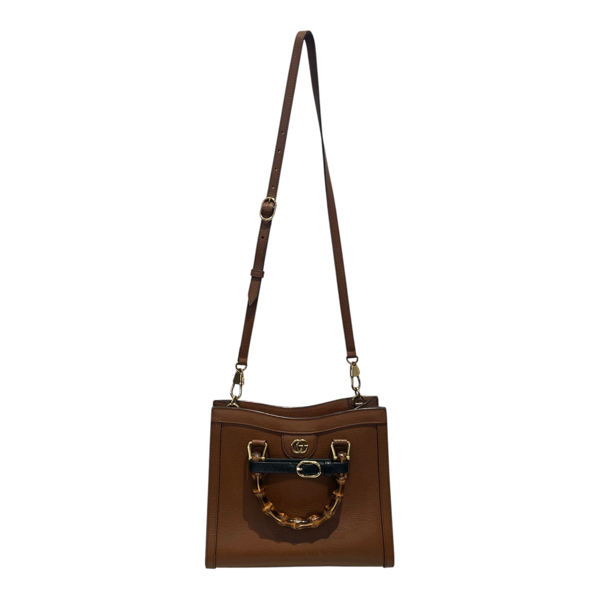 GUCCI/Cross Body Bag/Leather/BRW/diana bamboo tote