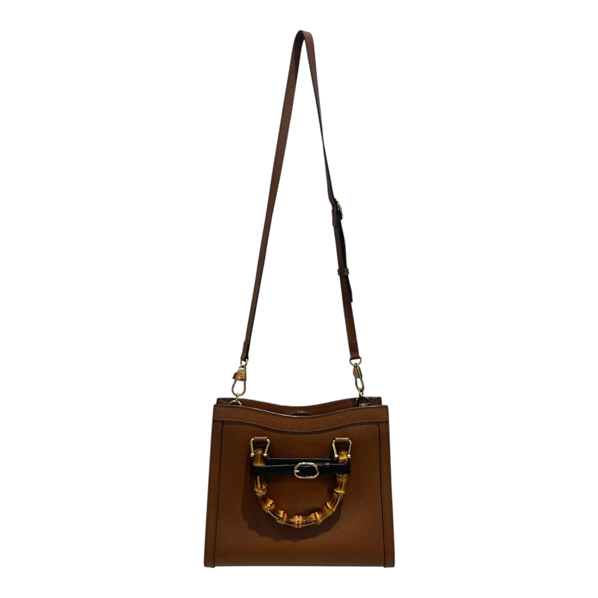 GUCCI/Cross Body Bag/Leather/BRW/diana bamboo tote