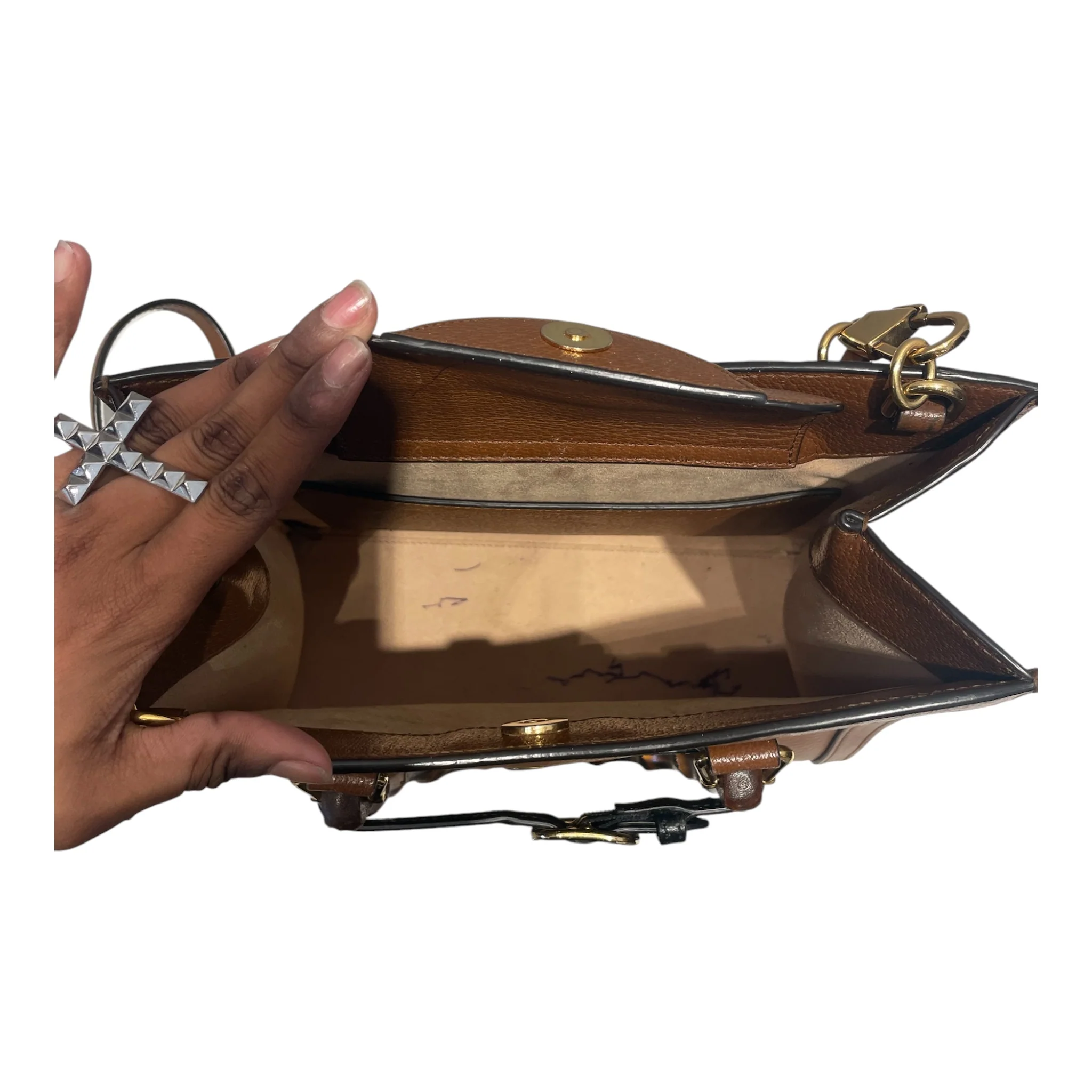 GUCCI/Cross Body Bag/Leather/BRW/diana bamboo tote