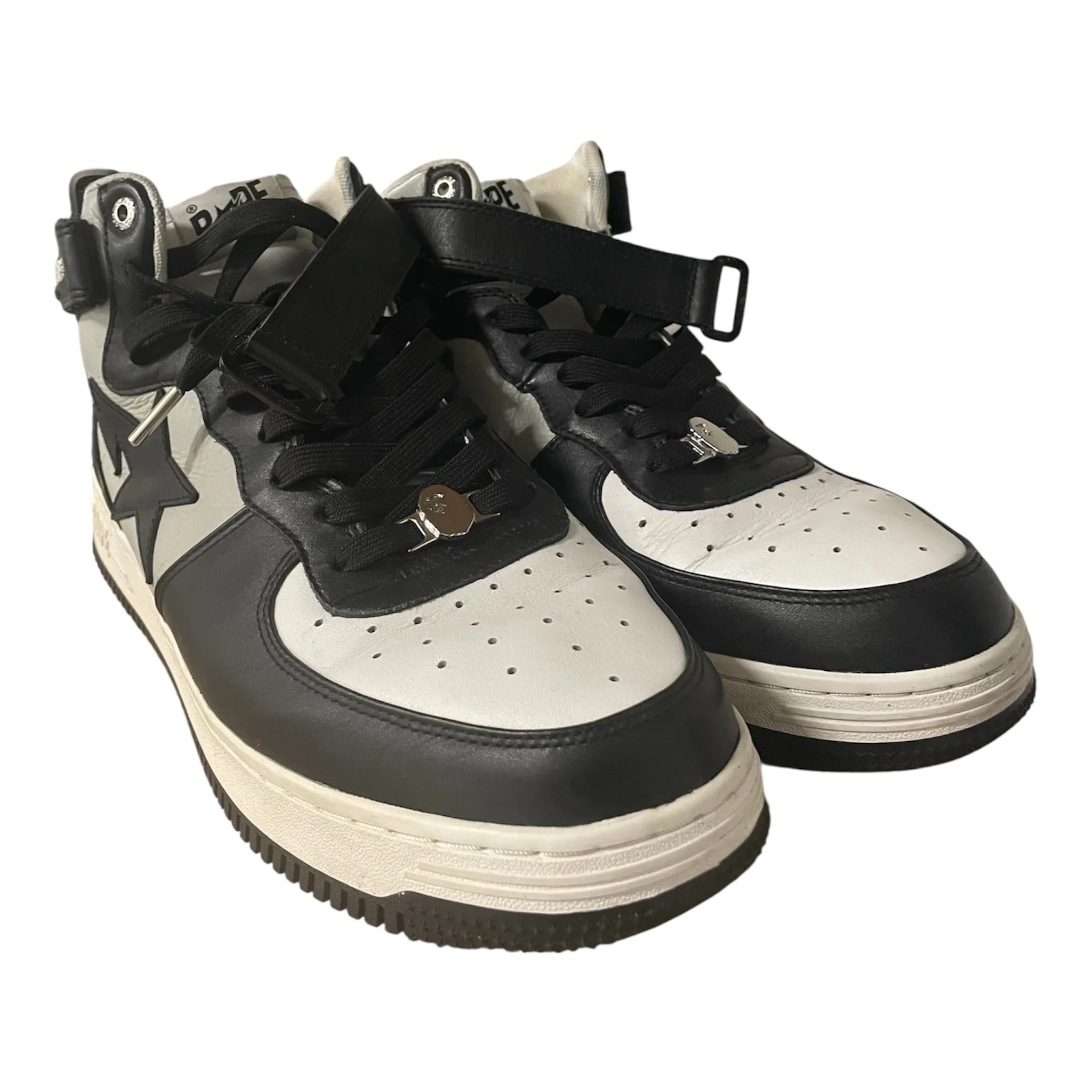 A BATHING APE/Hi-Sneakers/US 13/Leather/BLK/BAPESTA MID