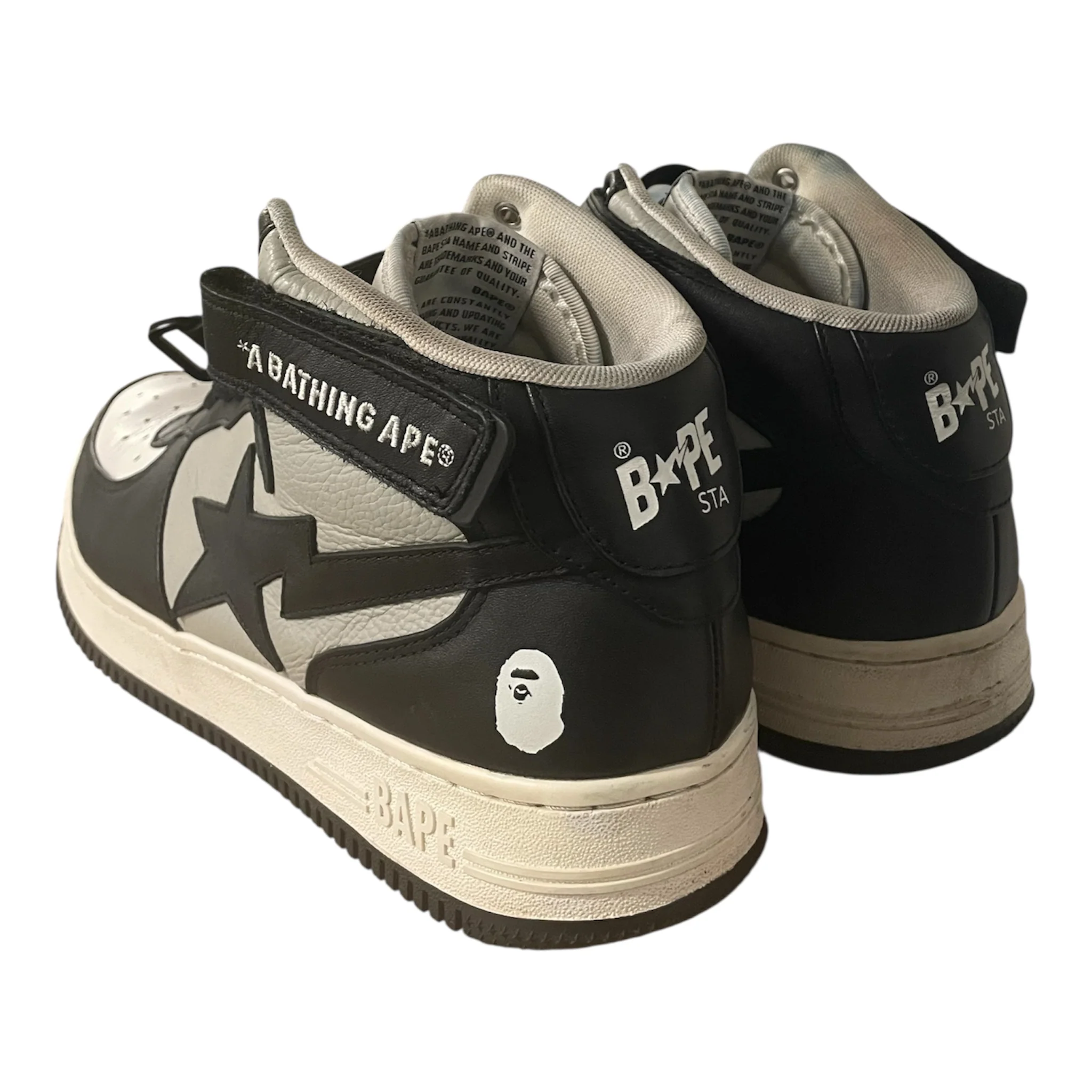A BATHING APE/Hi-Sneakers/US 13/Leather/BLK/BAPESTA MID