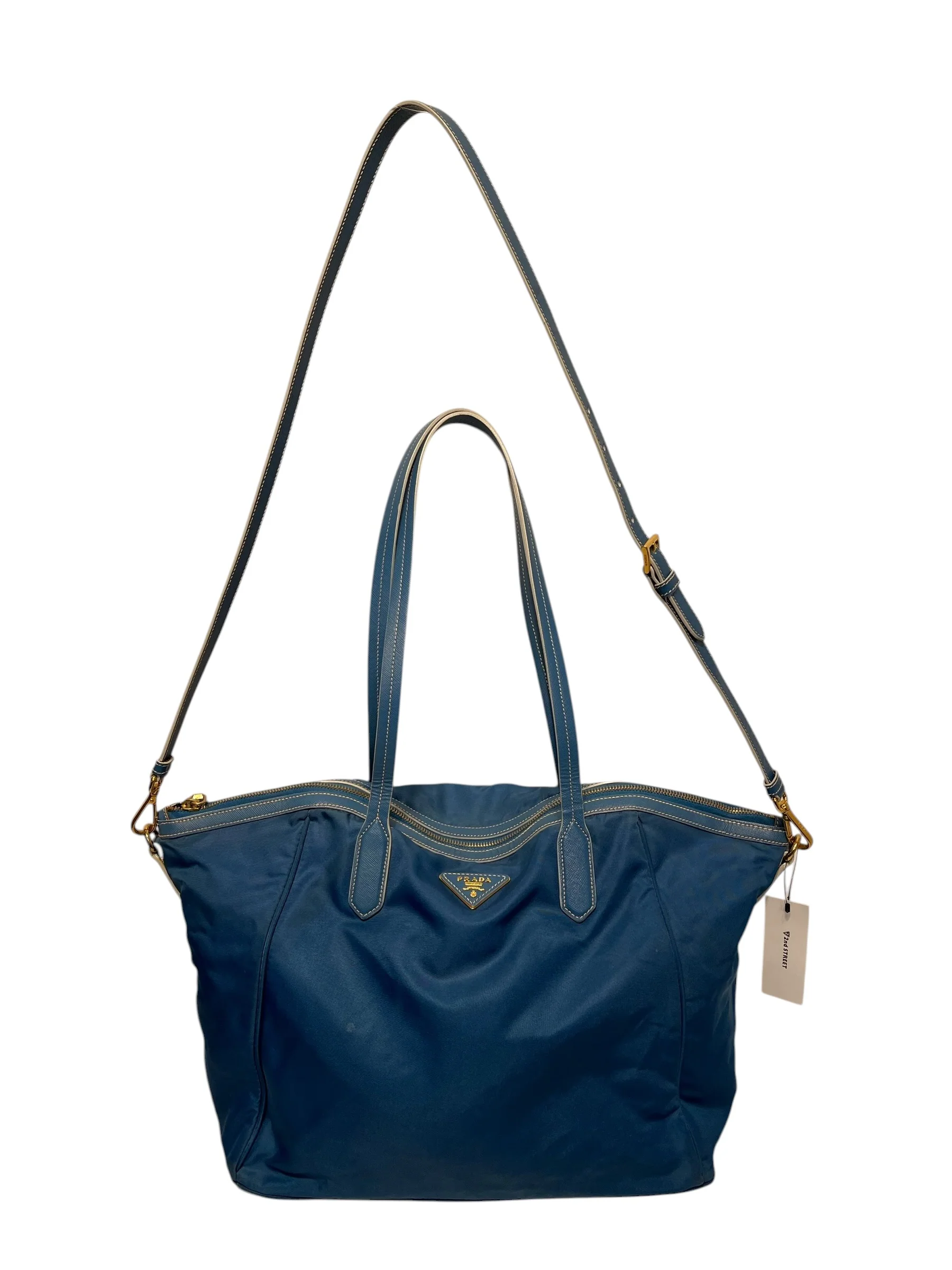 PRADA/Tote Bag/BLU/Nylon