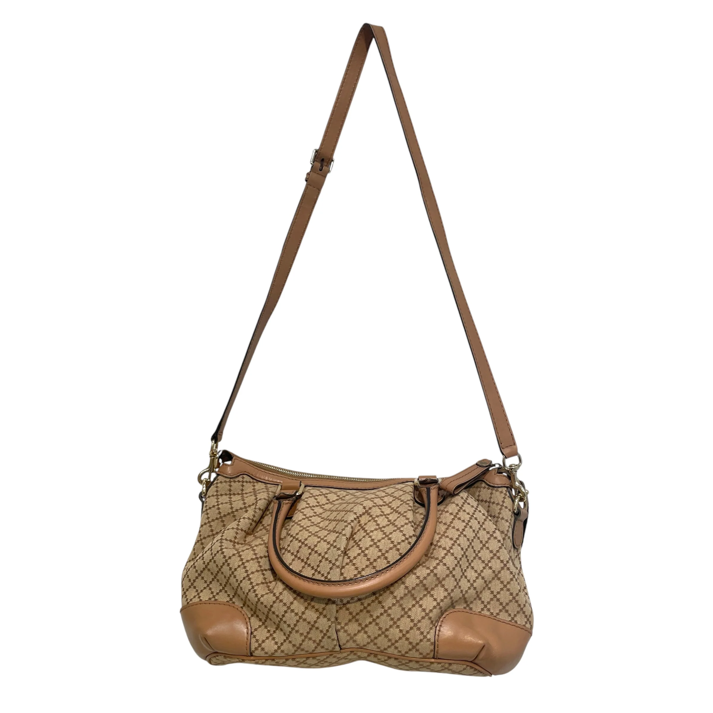 GUCCI/Hand Bag/All Over Print/Cotton/BEG/Diamante Sukey