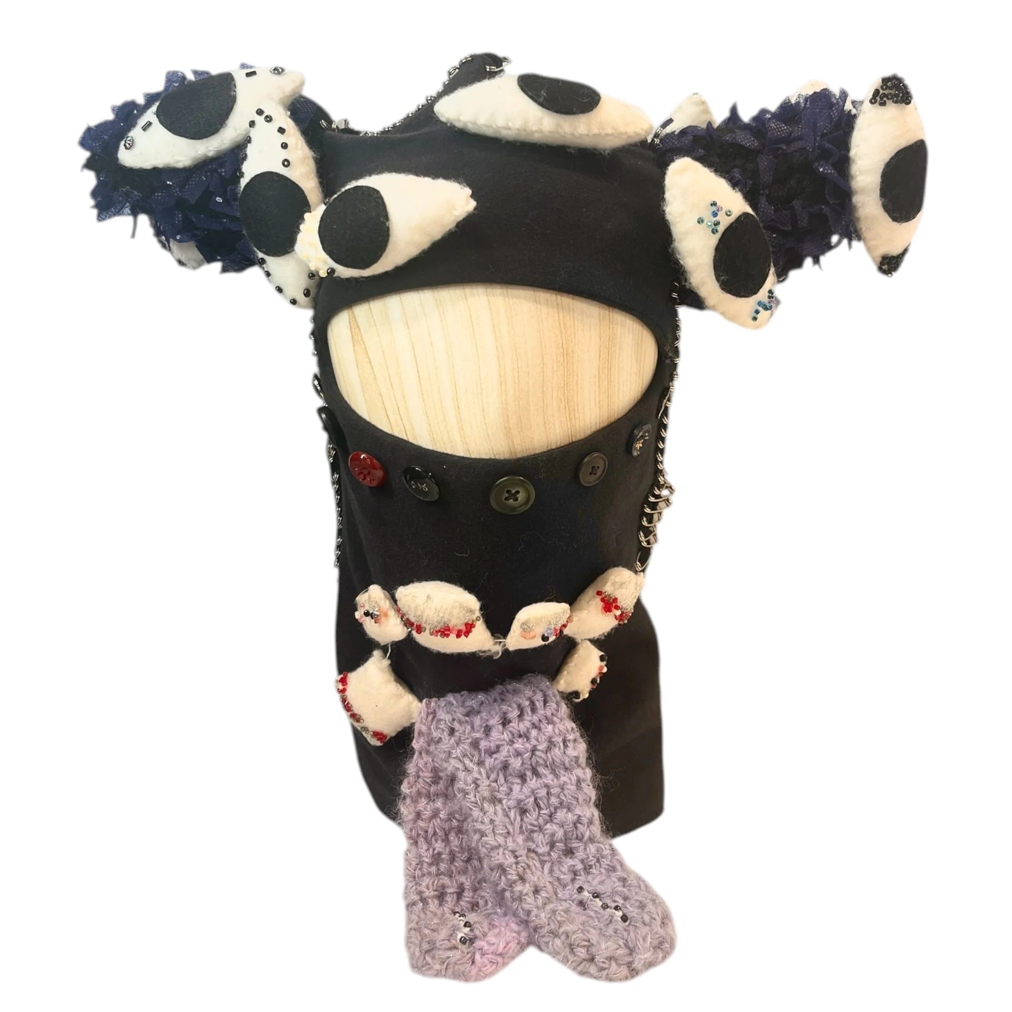 KIDILL/Beanie/All Over Print/Wool/BLK/KIDEVIL MASK