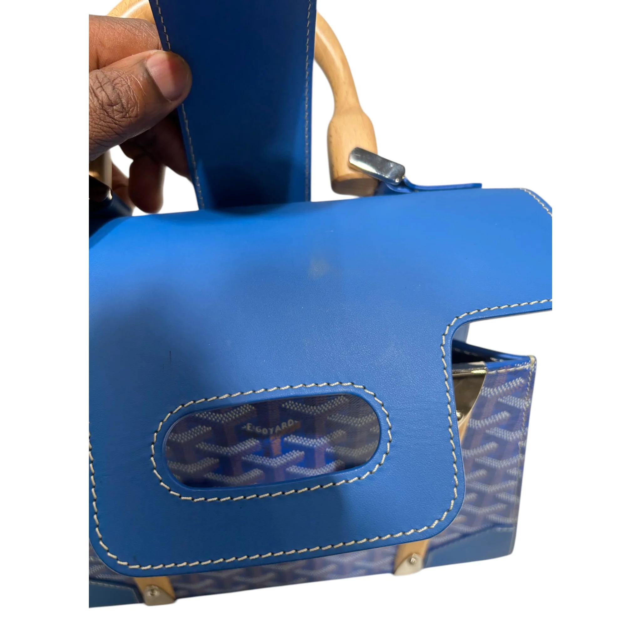 GOYARD/Hand Bag/All Over Print/Leather/BLU/
