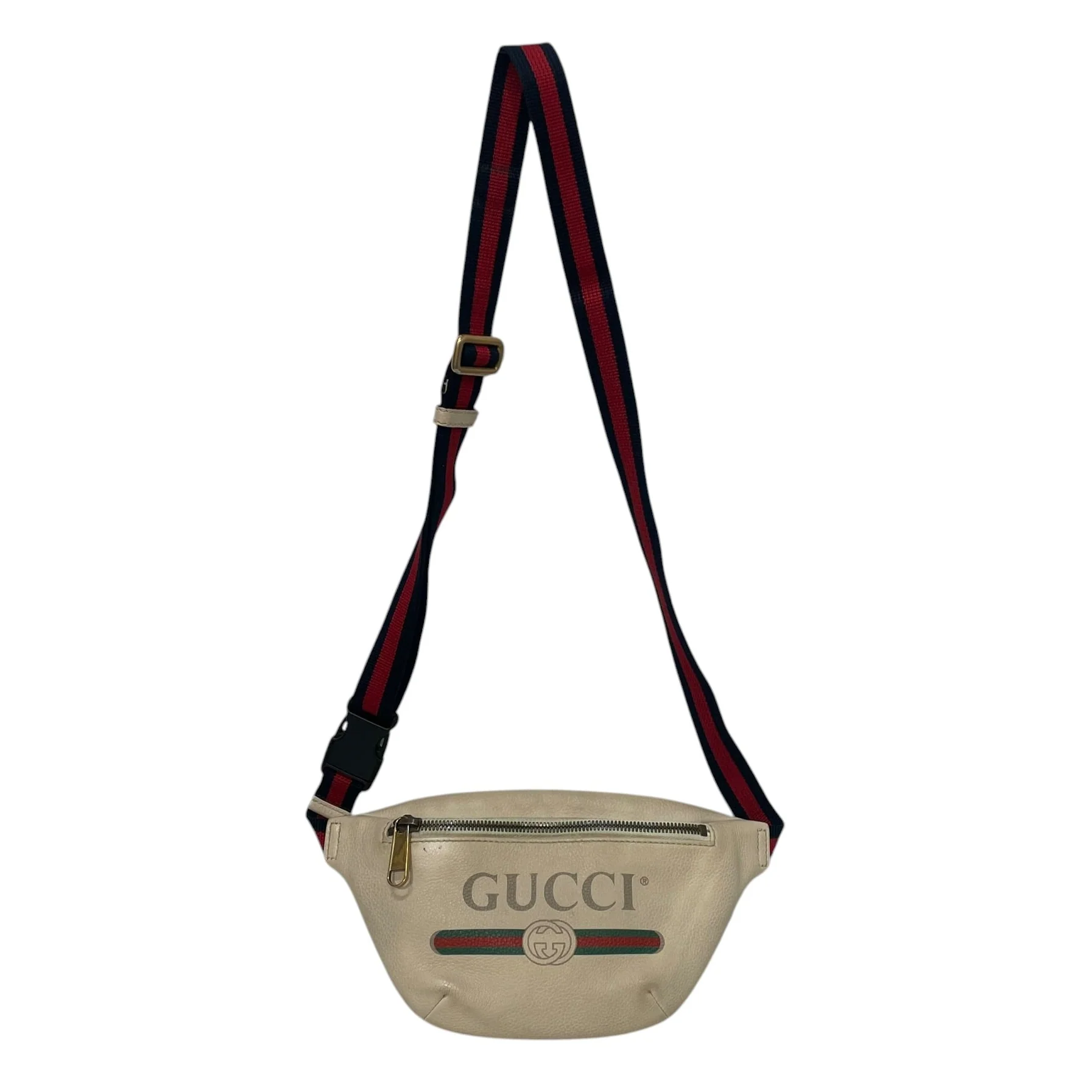 GUCCI/Cross Body Bag/Leather/CRM/SMALL BELT BAG