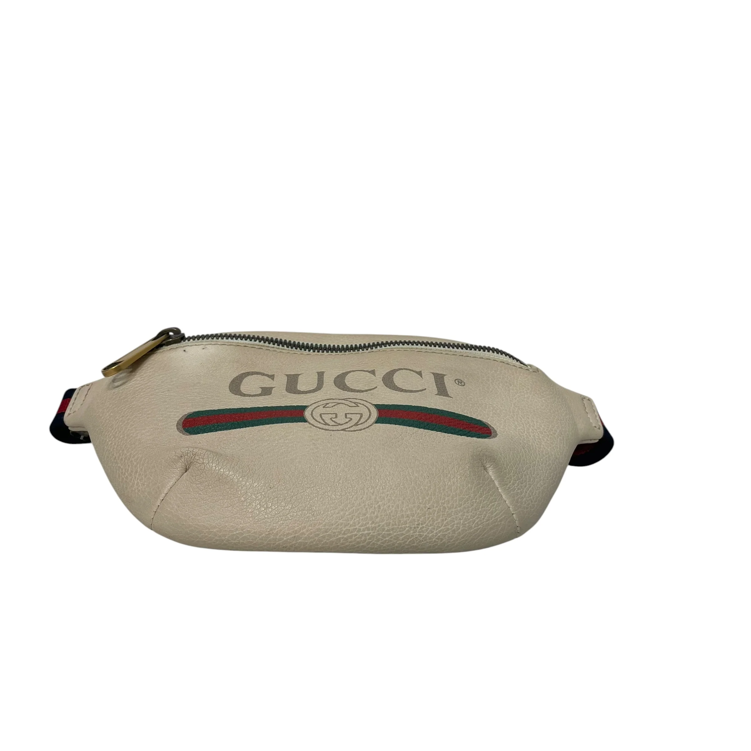 GUCCI/Cross Body Bag/Leather/CRM/SMALL BELT BAG