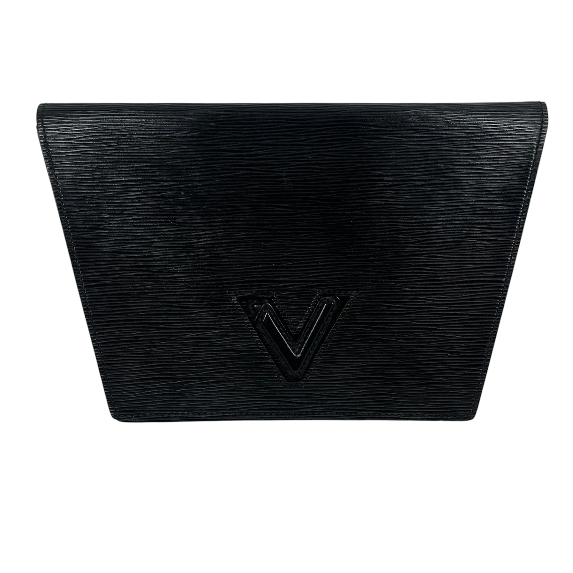 LOUIS VUITTON/Clutch Bag/Leather/BLK/TRAPEZE CLUTCH BAG