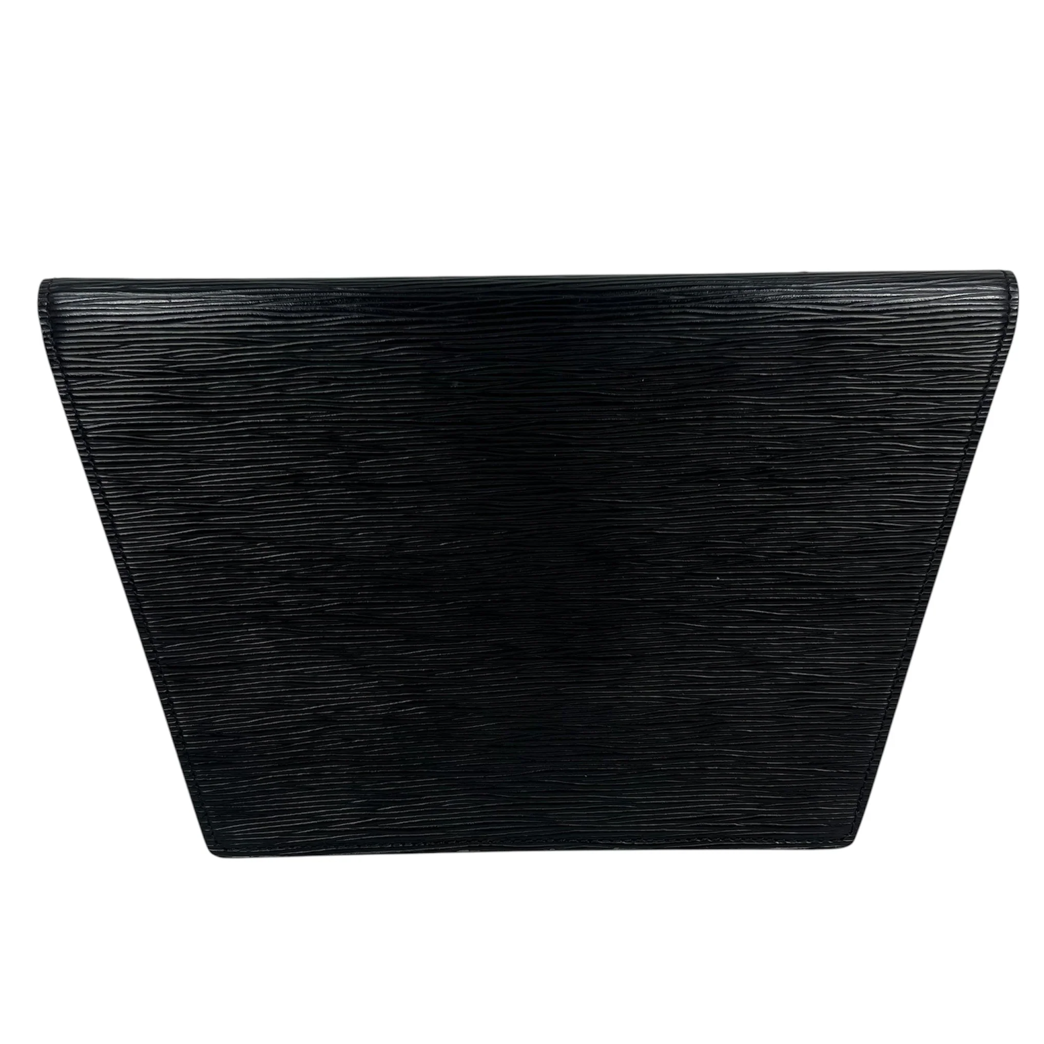LOUIS VUITTON/Clutch Bag/Leather/BLK/TRAPEZE CLUTCH BAG