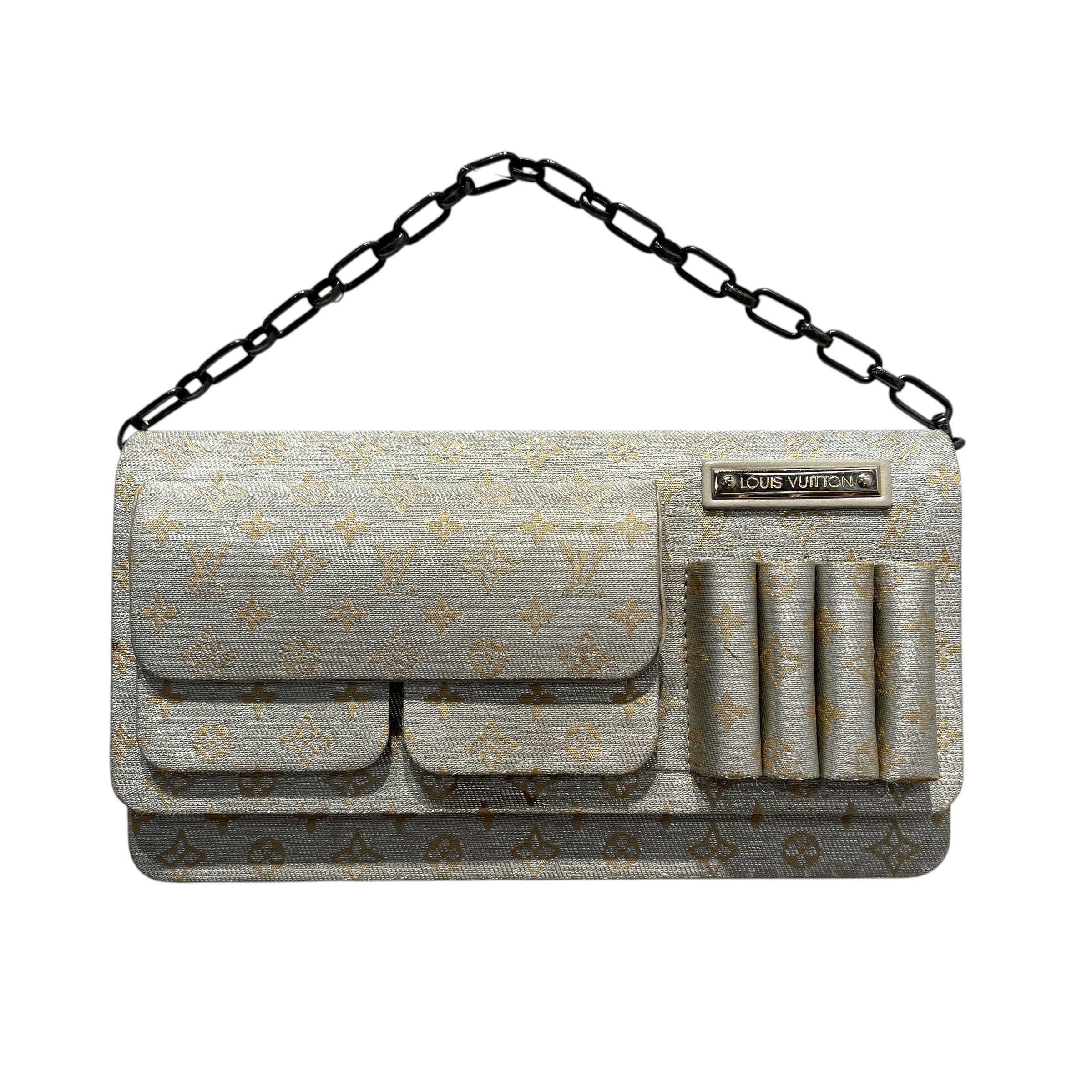 LOUIS VUITTON/Cross Body Bag/Monogram/SLV/2002 CRUISE LINE METALLIC
