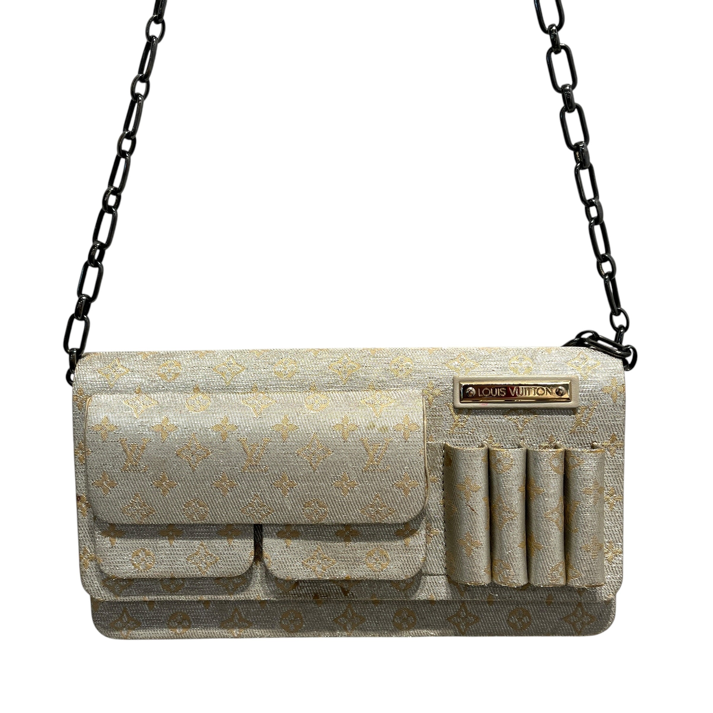 LOUIS VUITTON/Cross Body Bag/Monogram/SLV/2002 CRUISE LINE METALLIC
