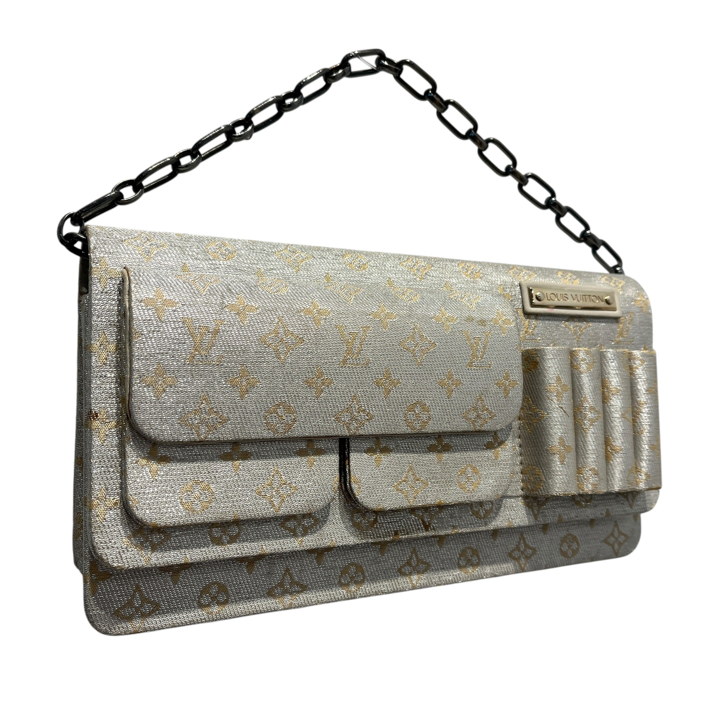 LOUIS VUITTON/Cross Body Bag/Monogram/SLV/2002 CRUISE LINE METALLIC