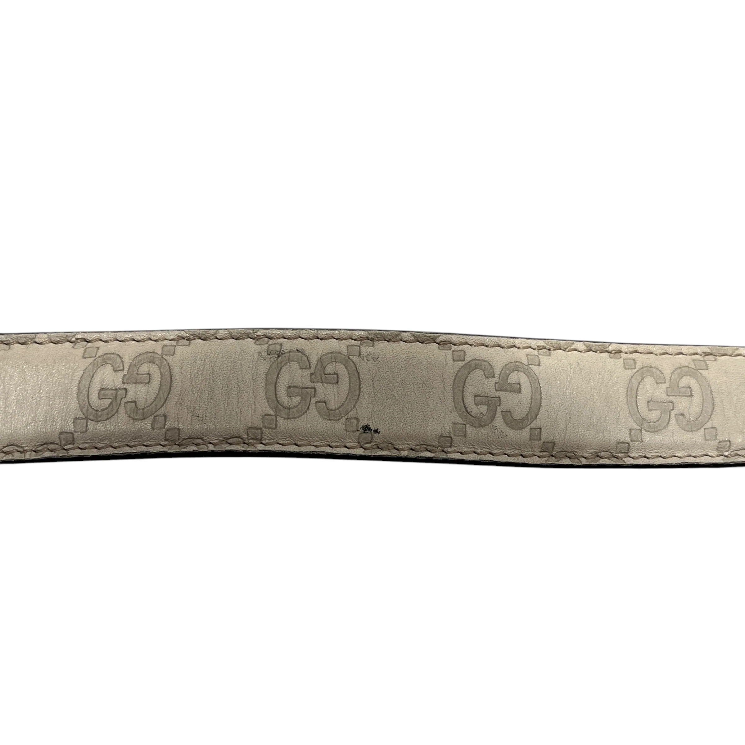 GUCCI/Belt/Monogram/Leather/CRM/HANGING GOLD CHAIN